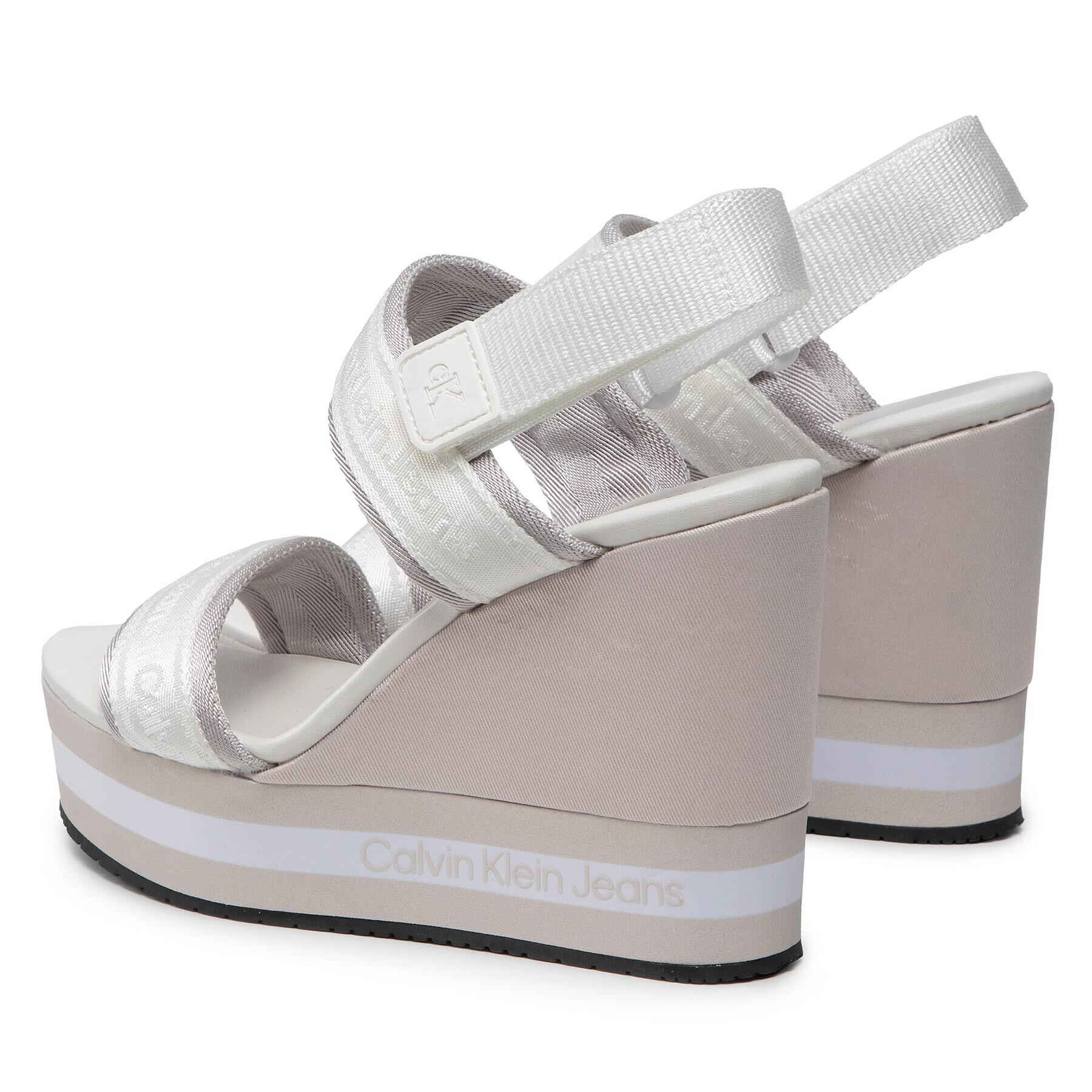 Calvin Klein Jeans Sandale Wedge Sandal Sling Pes YW0YW00572 Alb - Pled.ro