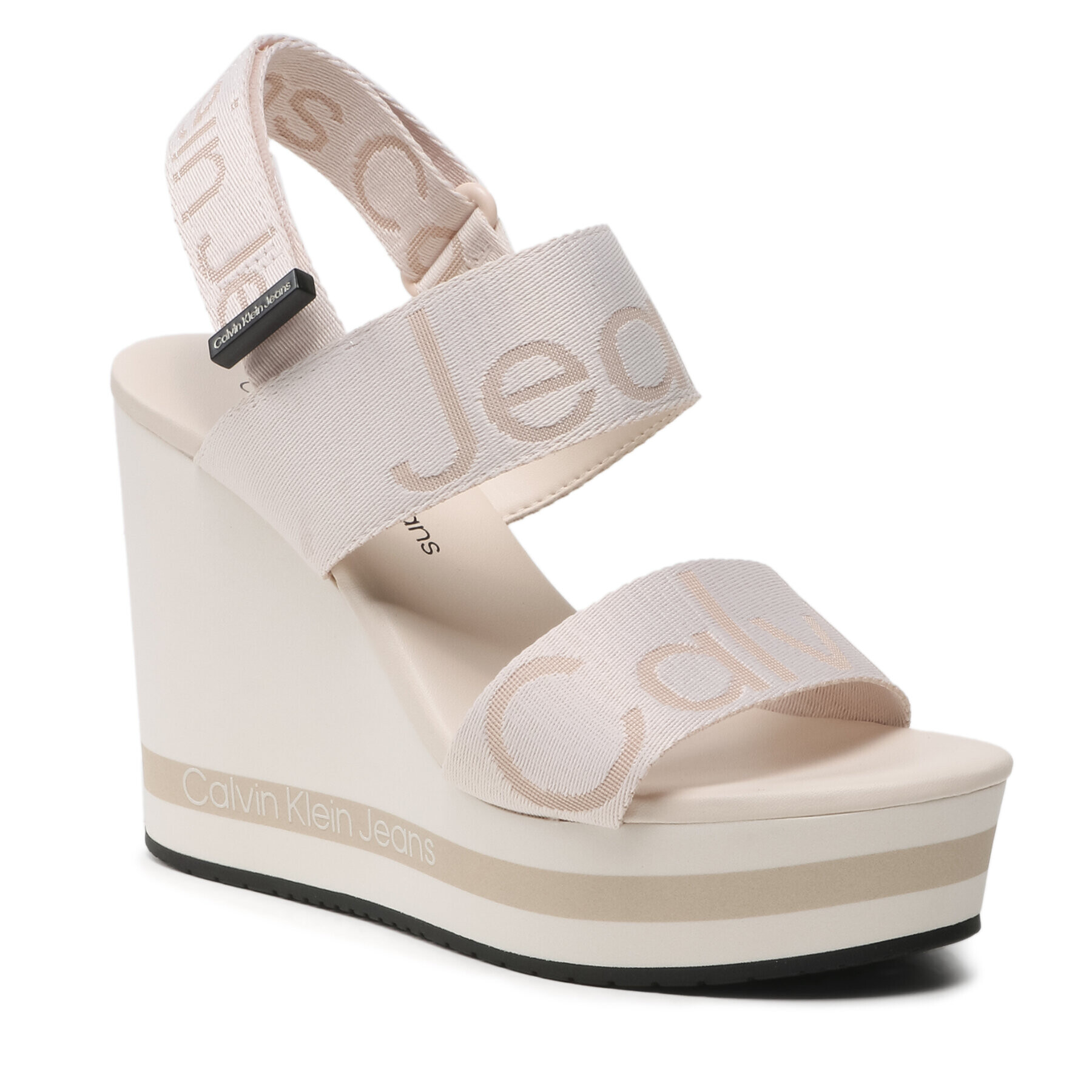 Calvin Klein Jeans Sandale Wedge Sandal Webbing YW0YW00959 Bej - Pled.ro