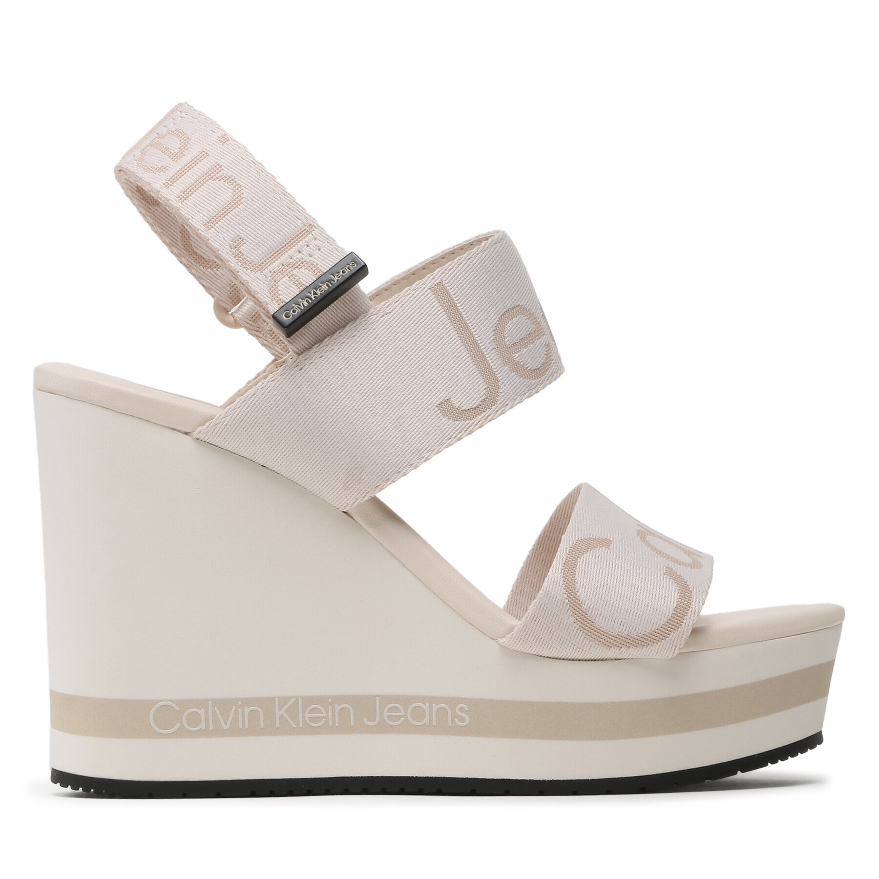 Calvin Klein Jeans Sandale Wedge Sandal Webbing YW0YW00959 Bej - Pled.ro