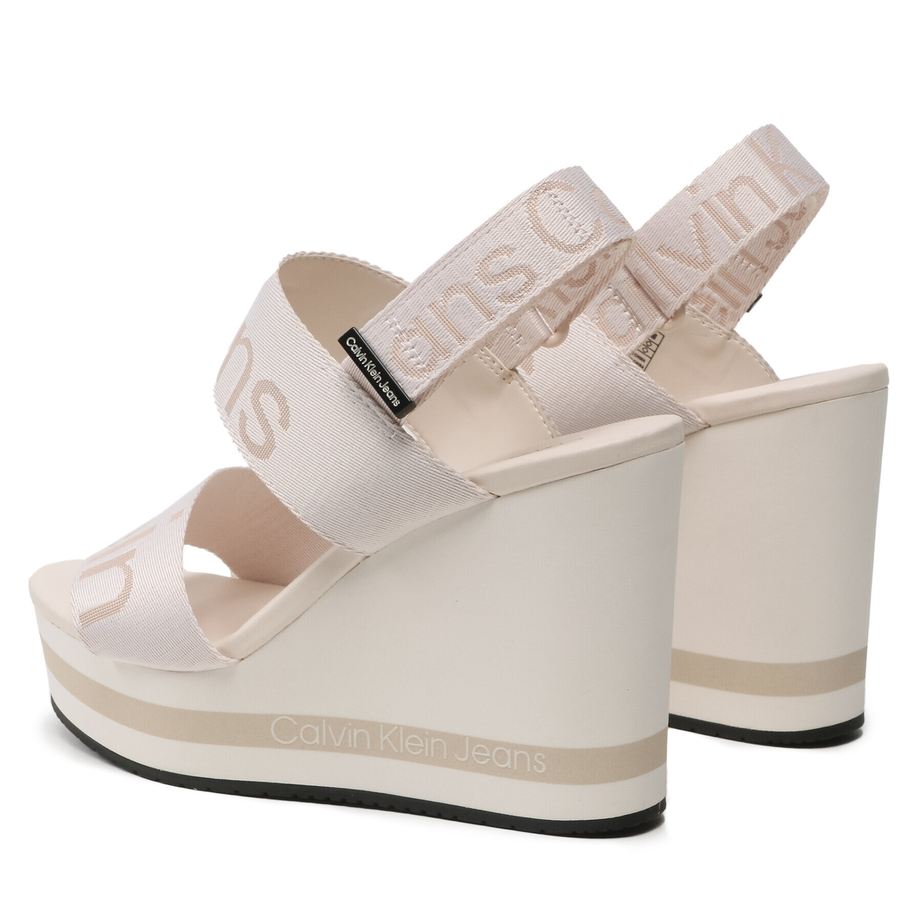 Calvin Klein Jeans Sandale Wedge Sandal Webbing YW0YW00959 Bej - Pled.ro