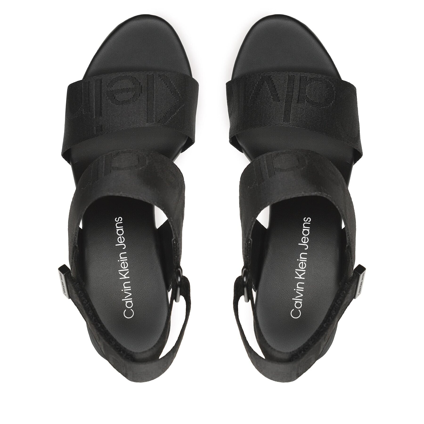 Calvin Klein Jeans Sandale Wedge Sandal Webbing YW0YW00959 Negru - Pled.ro