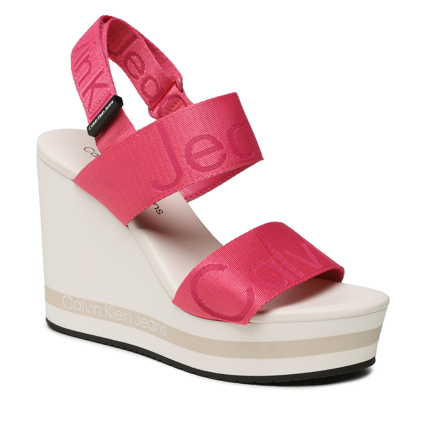 Calvin Klein Jeans Sandale Wedge Sandal Webbing YW0YW00959 Roz - Pled.ro