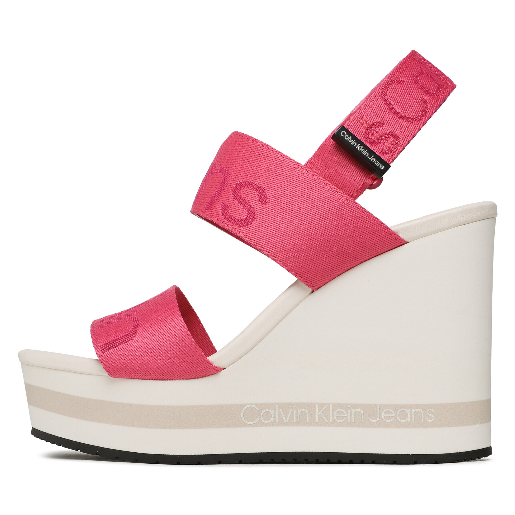 Calvin Klein Jeans Sandale Wedge Sandal Webbing YW0YW00959 Roz - Pled.ro