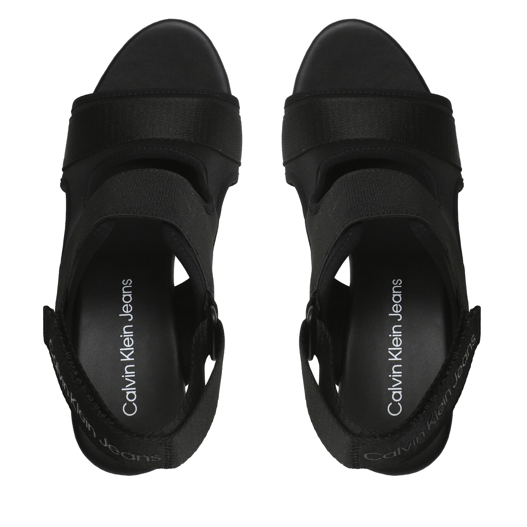 Calvin Klein Jeans Sandale Wedge Sandal Webbing YW0YW01073 Negru - Pled.ro