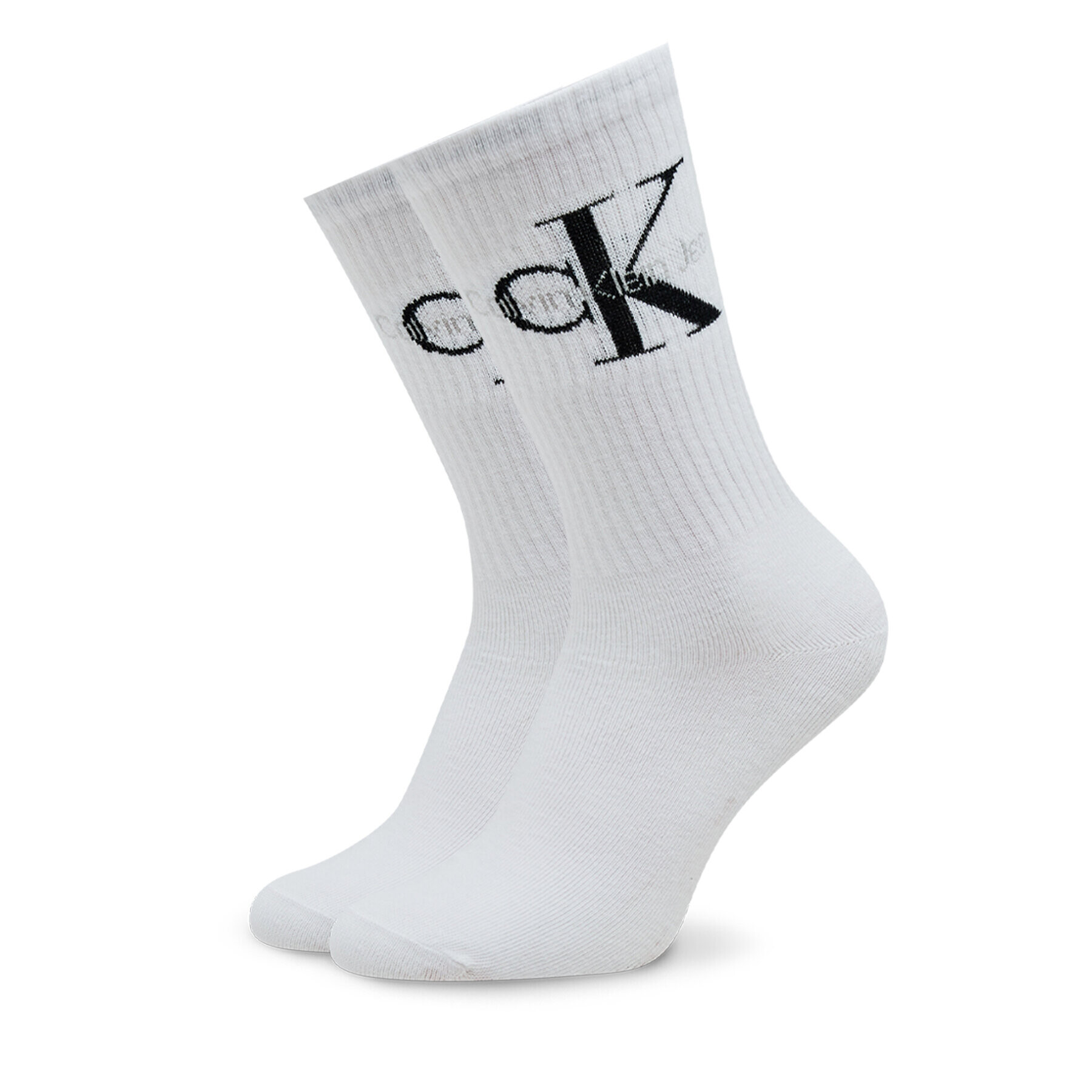 Calvin Klein Jeans Set de 2 perechi de șosete lungi de damă Sock 2P Scatter 701224133 Alb - Pled.ro