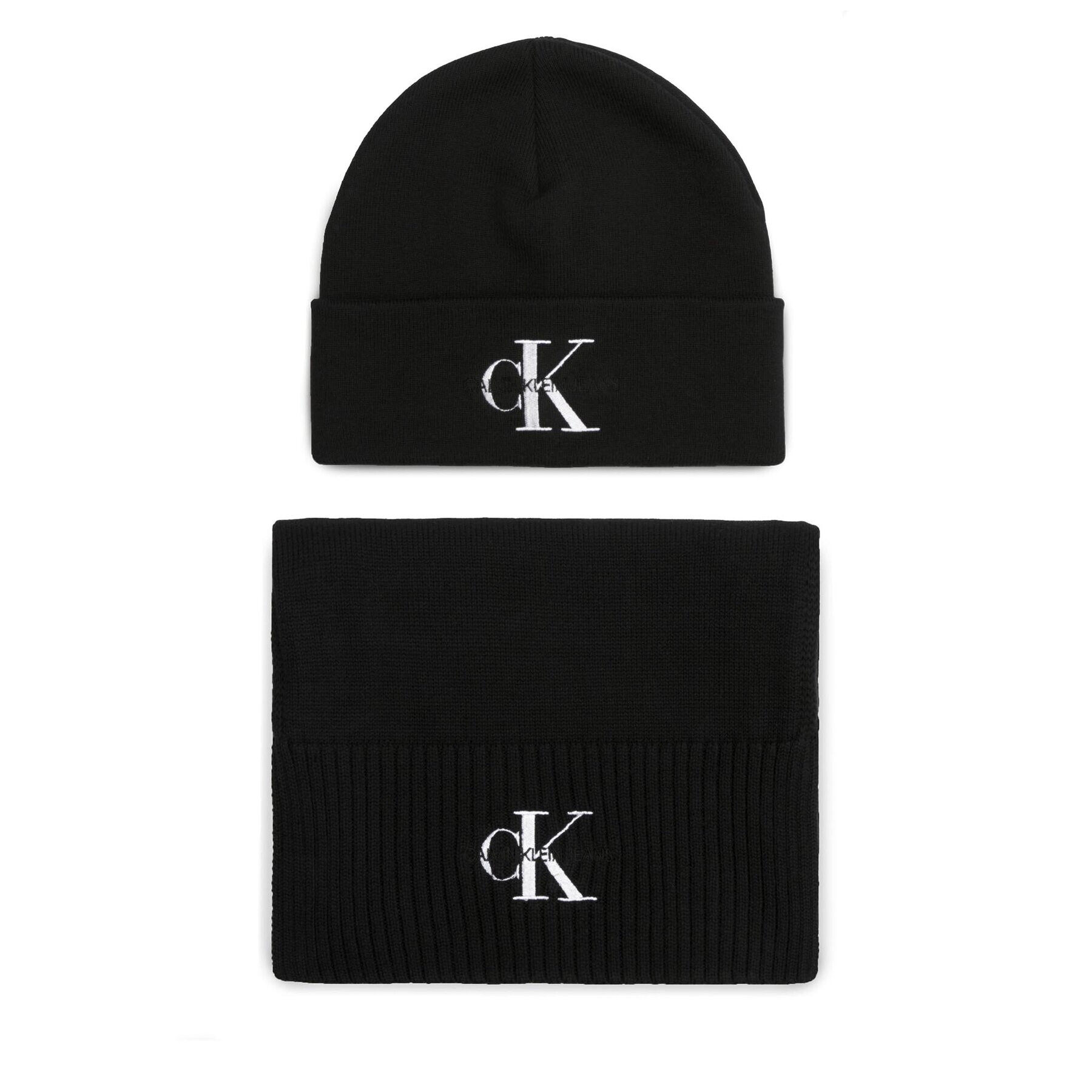 Calvin Klein Jeans Set Fular și Căciulă Gifting Mono Beanie/Scarf K50K511199 Negru - Pled.ro