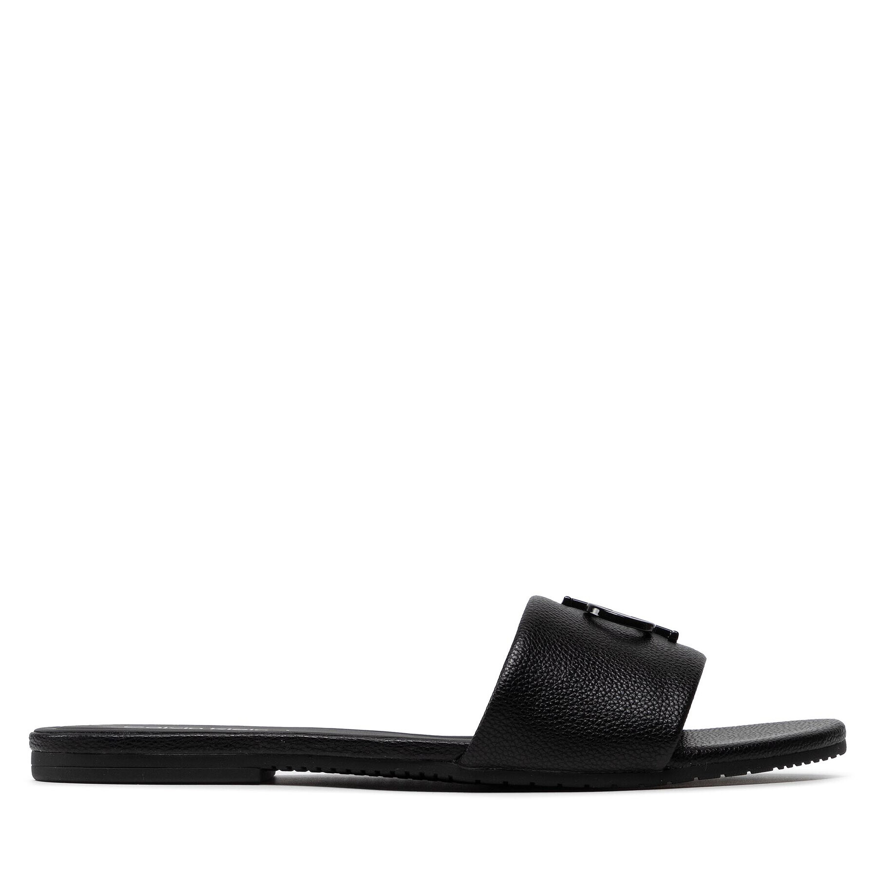 Calvin Klein Jeans Șlapi Flat Sandal Hw Lth YW0YW00543 Negru - Pled.ro