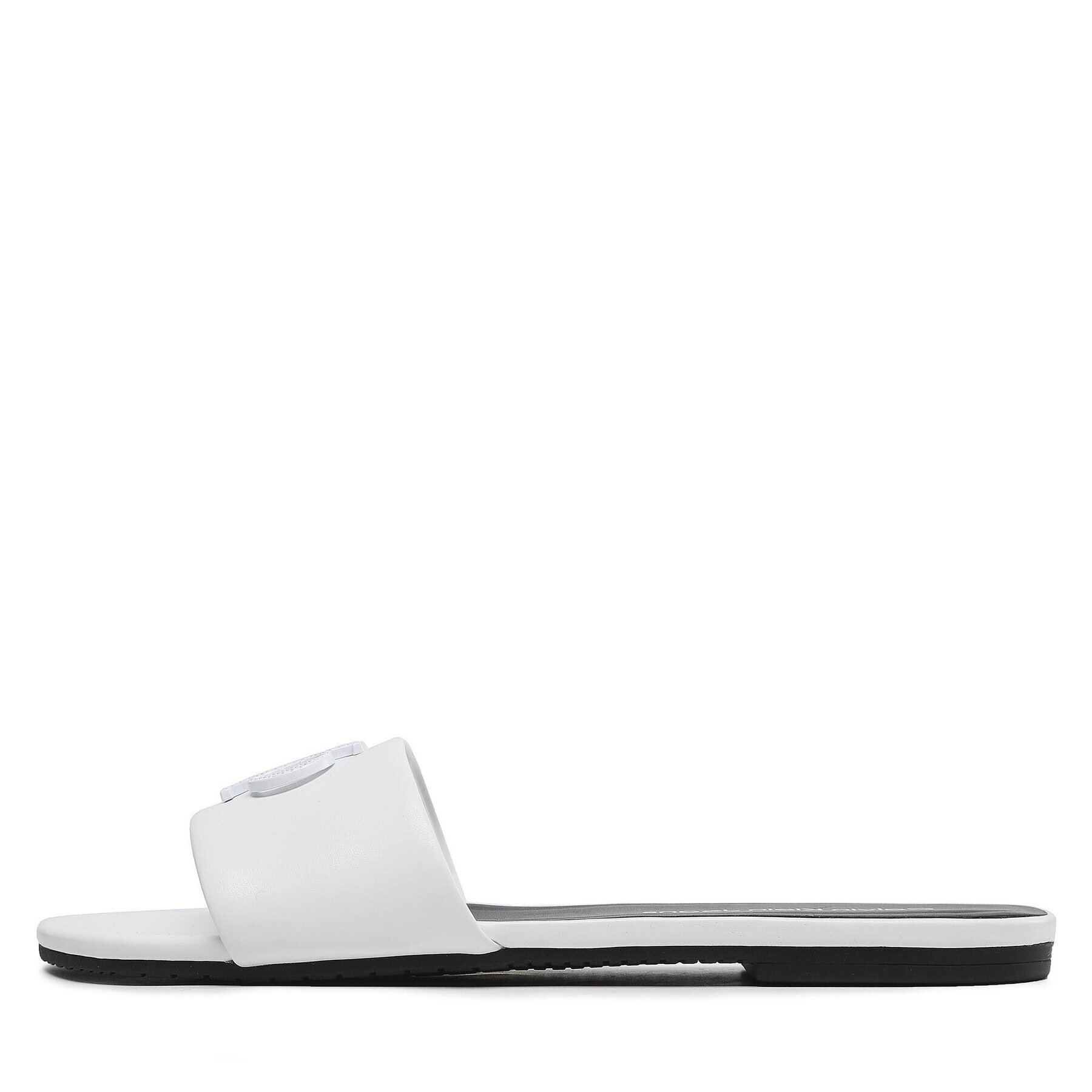 Calvin Klein Jeans Șlapi Flat Sandal Slide Hw YW0YW00952 Alb - Pled.ro