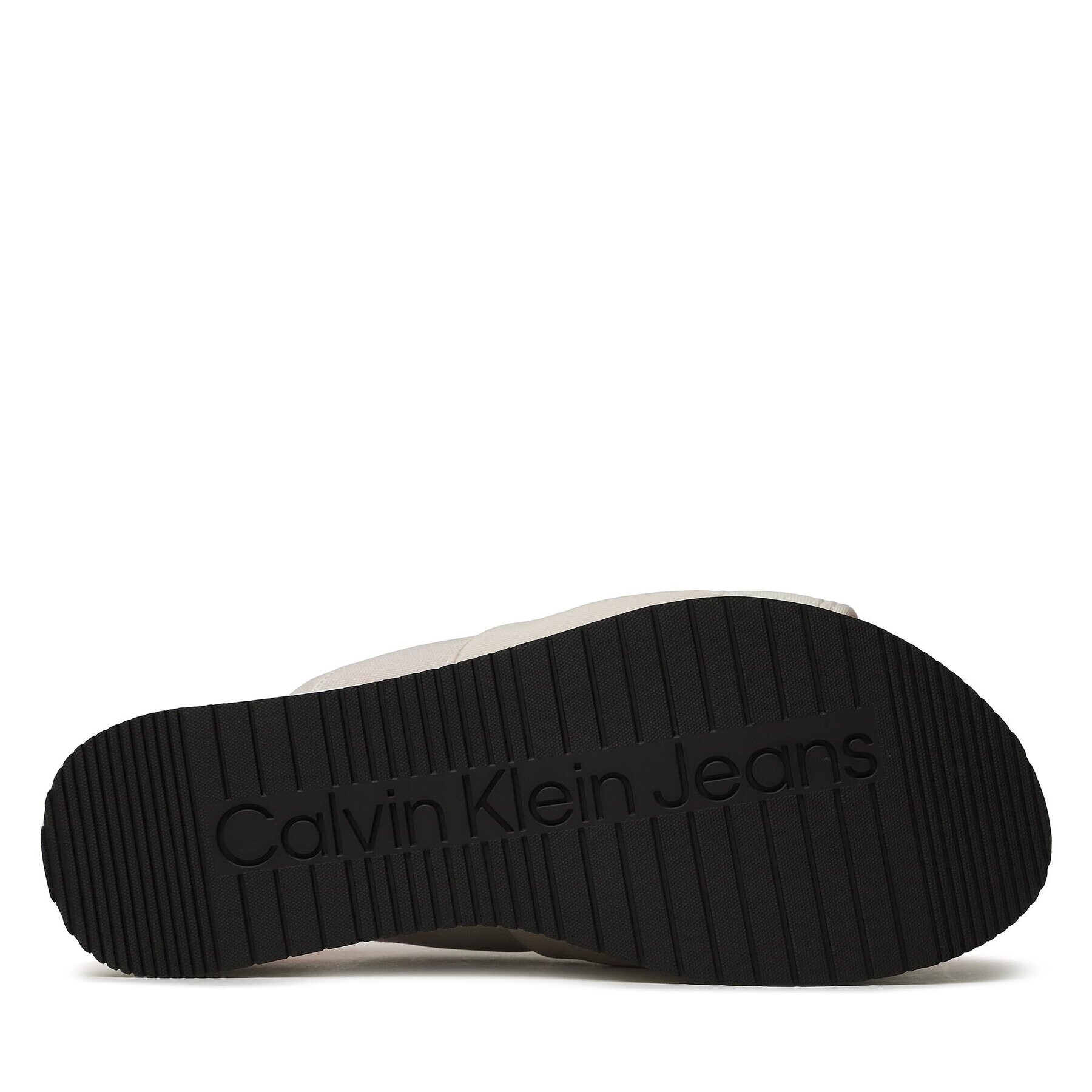 Calvin Klein Jeans Șlapi Flatform Sandal Webb YW0YW01074 Écru - Pled.ro