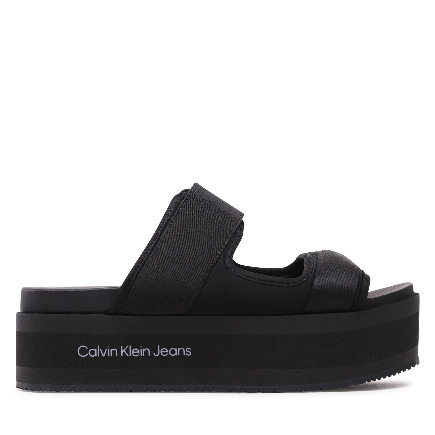 Calvin Klein Jeans Șlapi Flatporm Sandal Webb YW0YW01074 Negru - Pled.ro