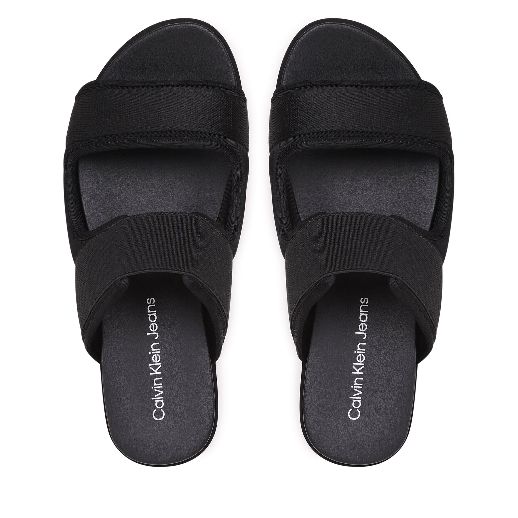 Calvin Klein Jeans Șlapi Flatporm Sandal Webb YW0YW01074 Negru - Pled.ro