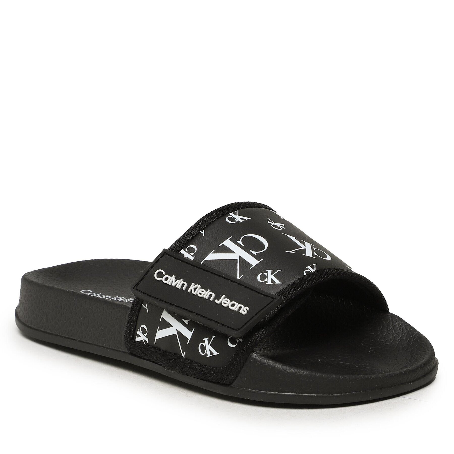 Calvin Klein Jeans Șlapi Logo Maxi Velcro Pool Slide V3B0-80634-1172 M Negru - Pled.ro