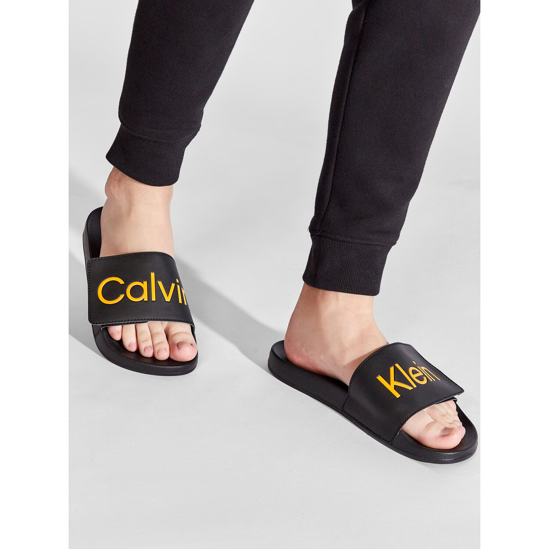 Calvin Klein Jeans Șlapi Pool Slide Adj HM0HM00454 Negru - Pled.ro