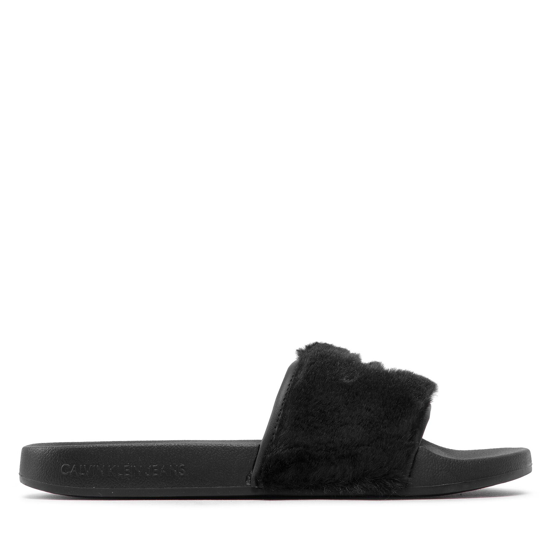 Calvin Klein Jeans Șlapi Slide Fur YW0YW00719 Negru - Pled.ro