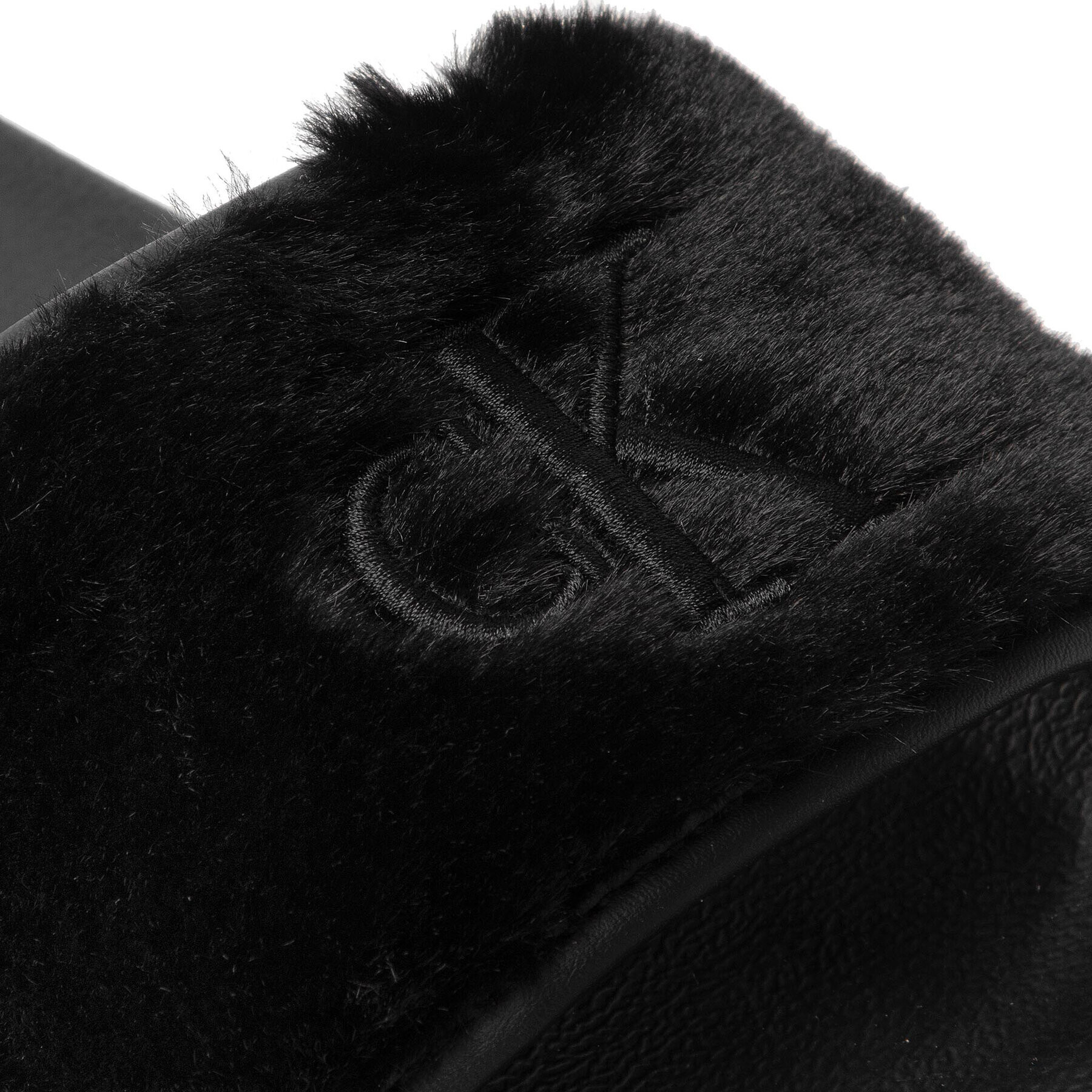 Calvin Klein Jeans Șlapi Slide Fur YW0YW00719 Negru - Pled.ro