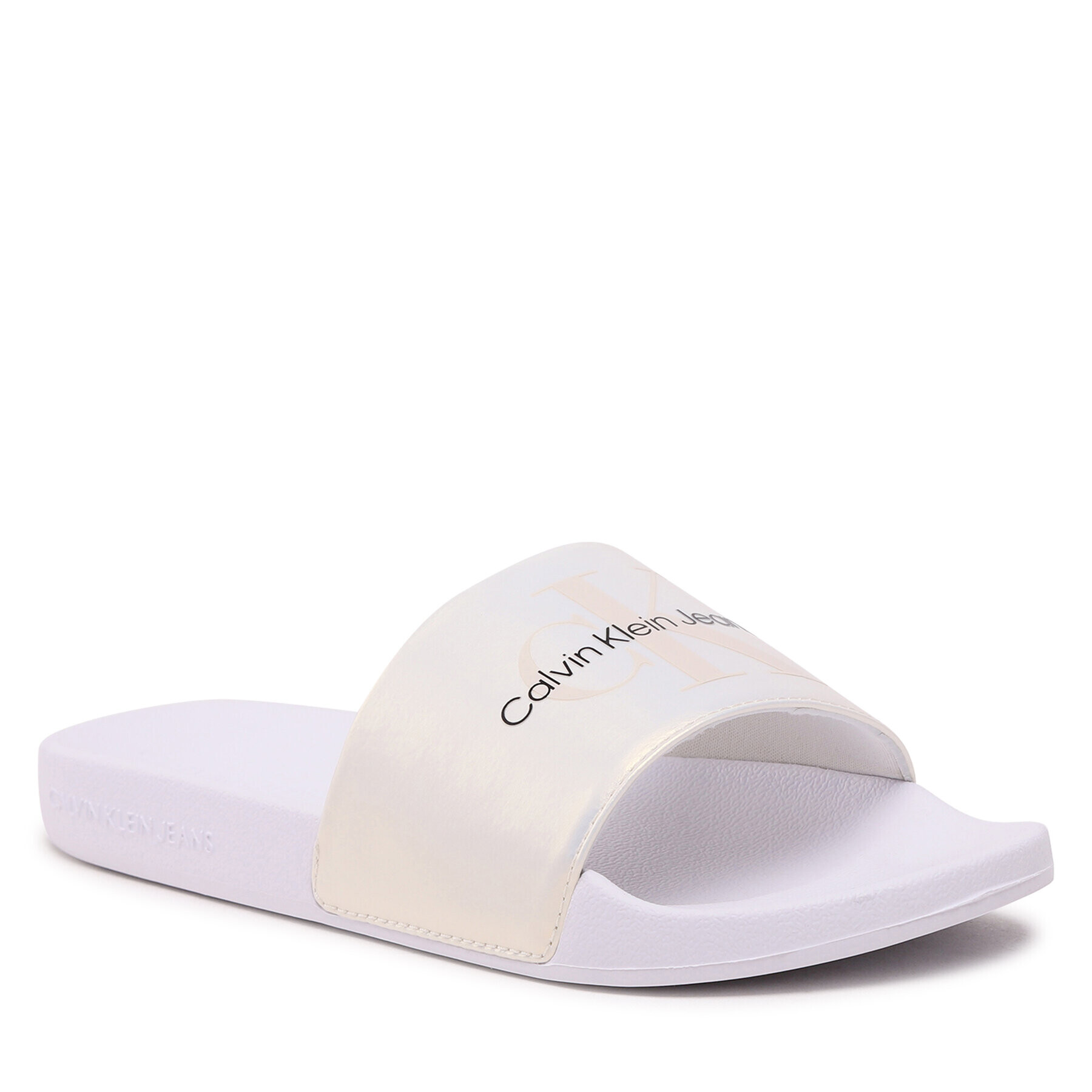 Calvin Klein Jeans Șlapi Slide Ny Pearl YW0YW01243 Écru - Pled.ro