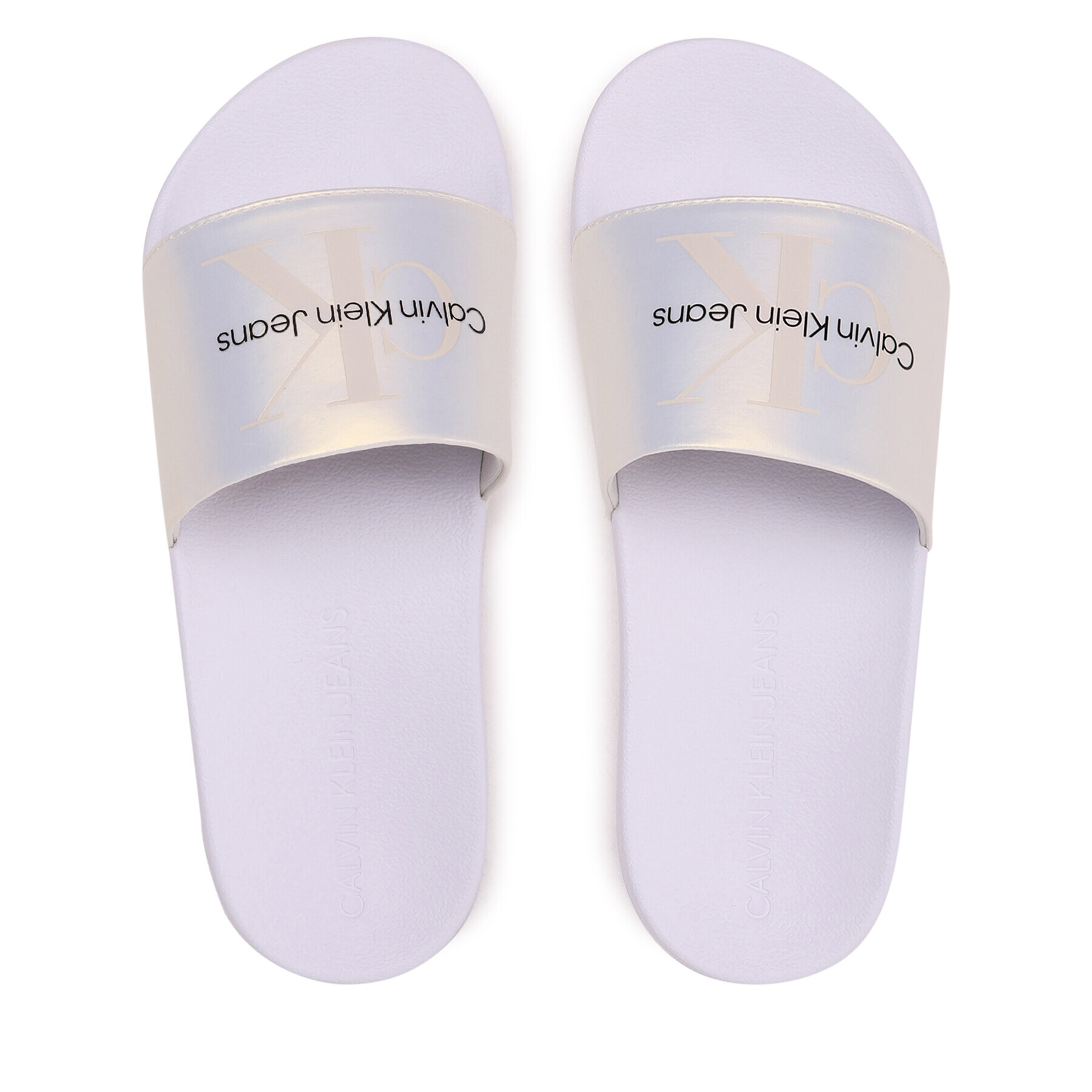 Calvin Klein Jeans Șlapi Slide Ny Pearl YW0YW01243 Écru - Pled.ro