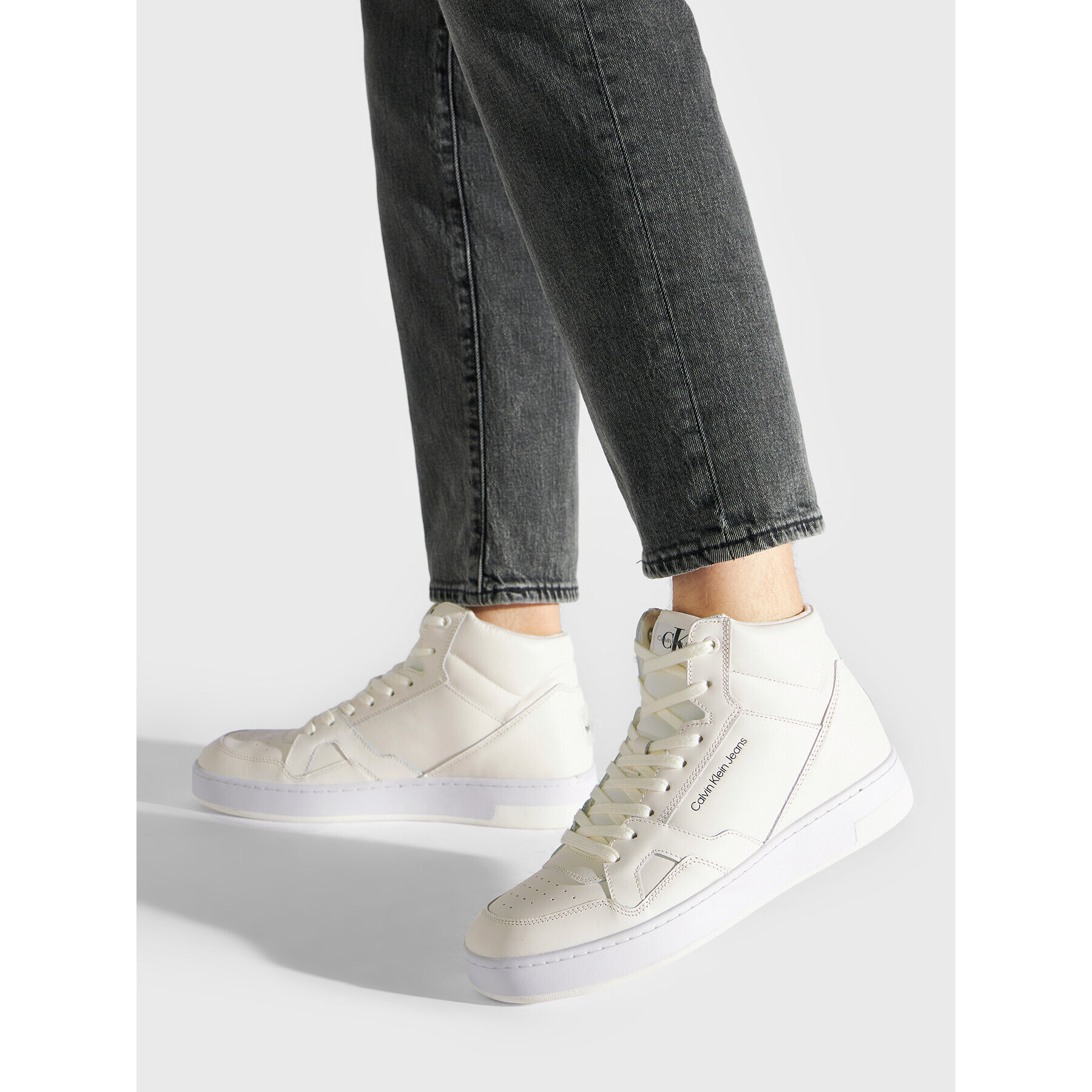 Calvin Klein Jeans Sneakers Basket Cups Laceup High YM0YM00498 Bej - Pled.ro