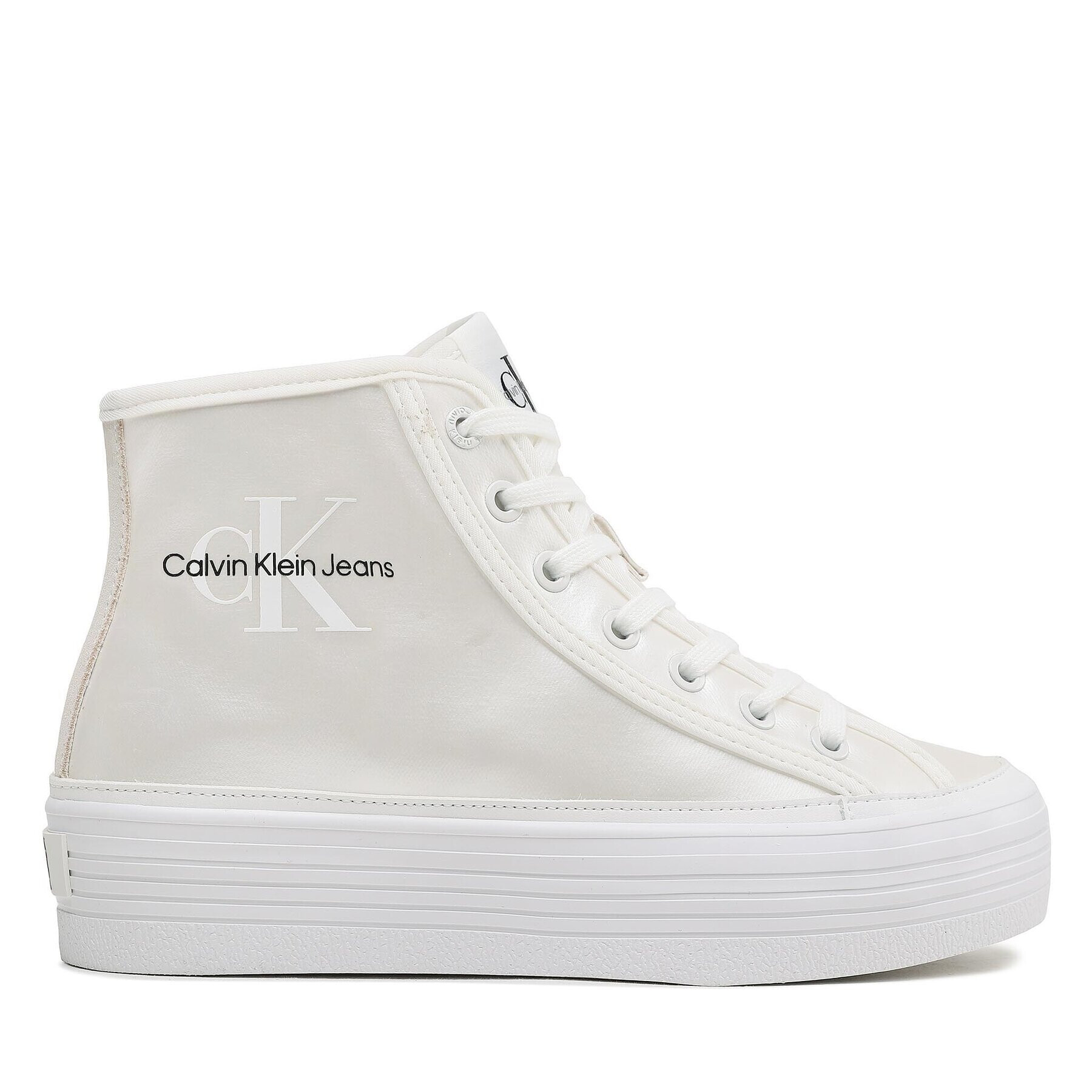 Calvin Klein Jeans Sneakers Bold Vulc Flatf Mid Laceup Ny Wn YW0YW01226 Écru - Pled.ro