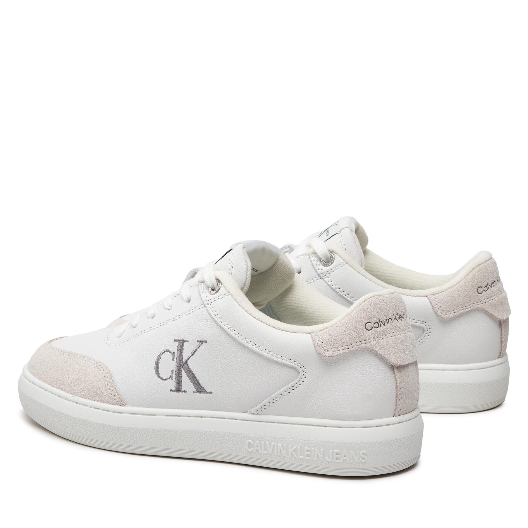 Calvin Klein Jeans Sneakers Casual Cupsole Laceup Low Mono YM0YM00496 Alb - Pled.ro