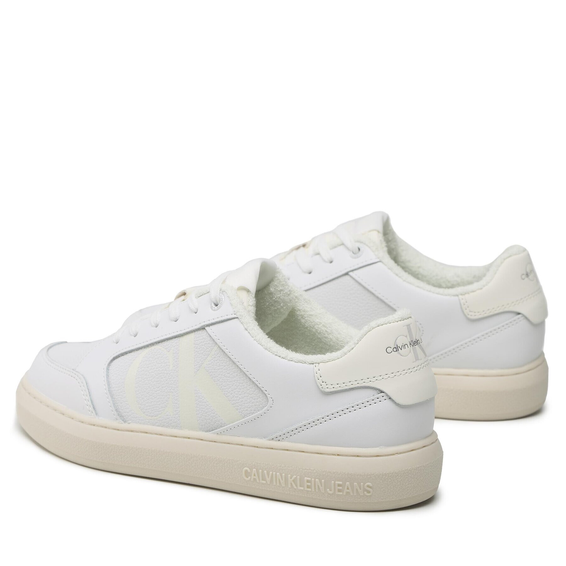 Calvin Klein Jeans Sneakers Casual Cupsole Lth-Pu Mono YM0YM00573 Alb - Pled.ro