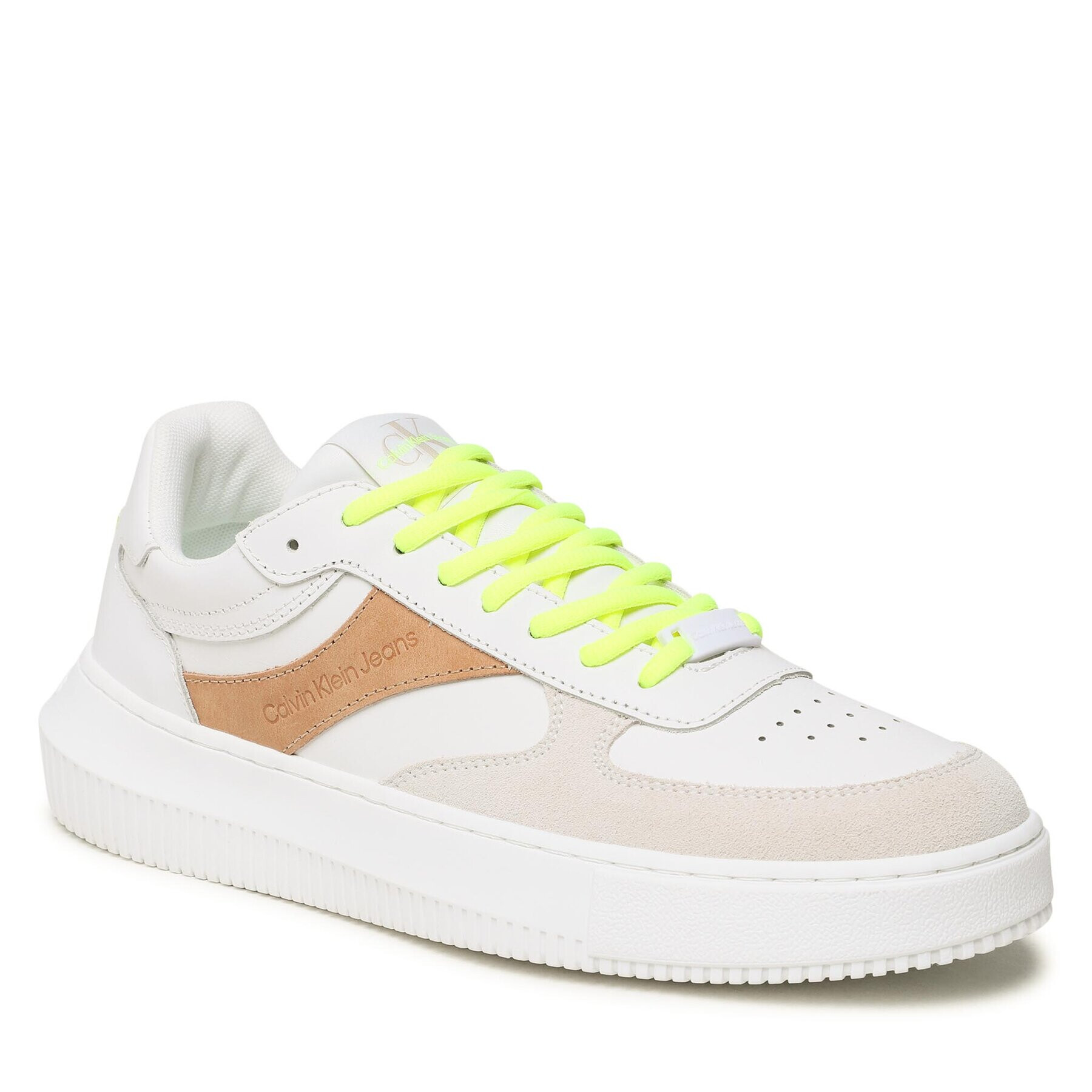 Calvin Klein Jeans Sneakers Chunky Cupsole Gel Backtab Fluo YM0YM00673 Bej - Pled.ro