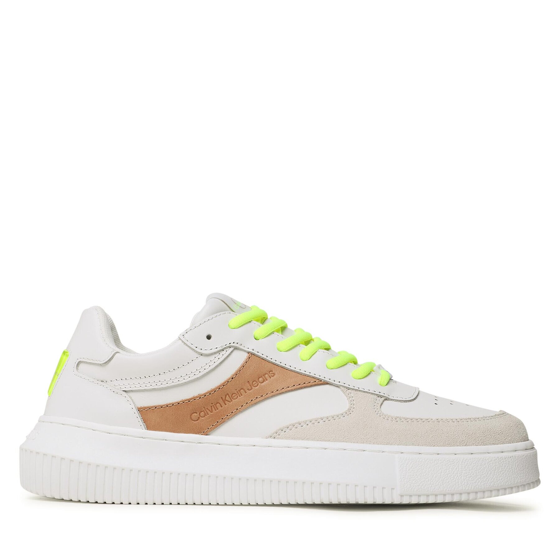 Calvin Klein Jeans Sneakers Chunky Cupsole Gel Backtab Fluo YM0YM00673 Bej - Pled.ro