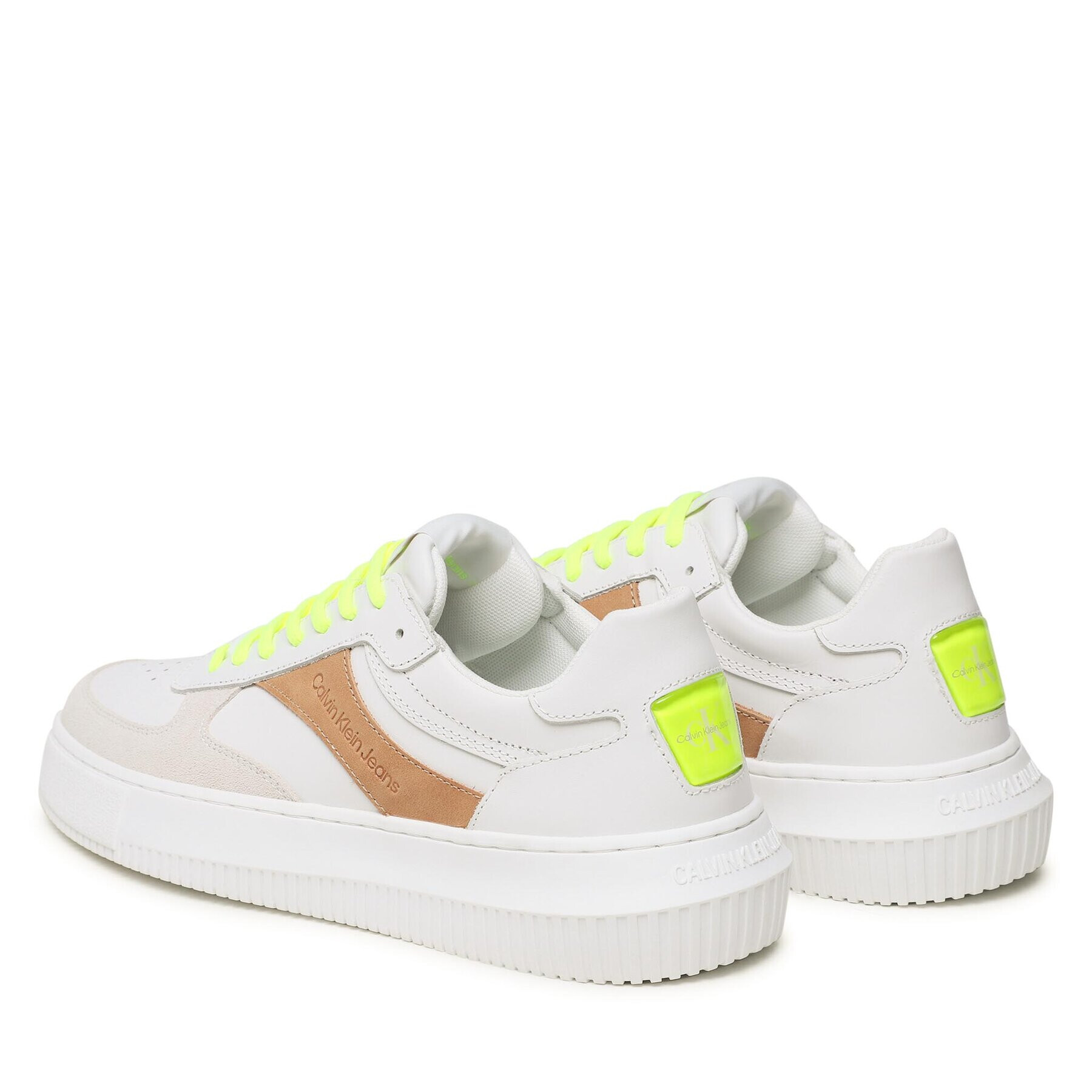 Calvin Klein Jeans Sneakers Chunky Cupsole Gel Backtab Fluo YM0YM00673 Bej - Pled.ro