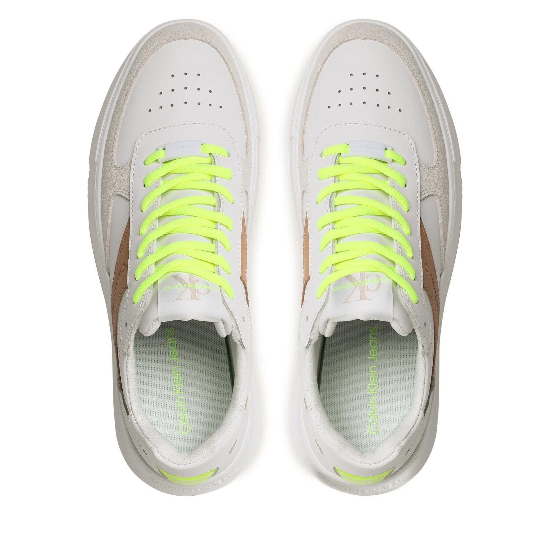 Calvin Klein Jeans Sneakers Chunky Cupsole Gel Backtab Fluo YM0YM00673 Bej - Pled.ro