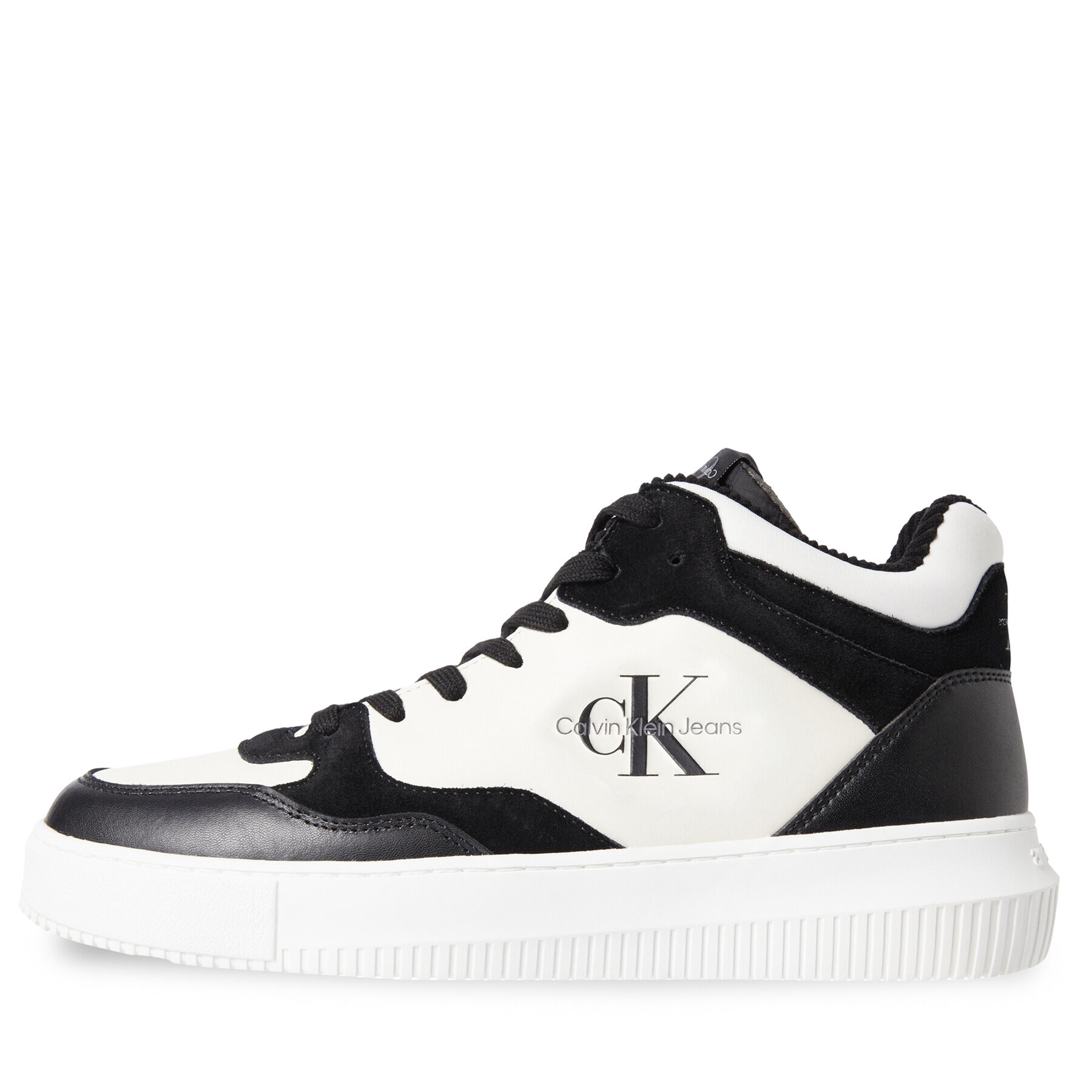 Calvin Klein Jeans Sneakers Chunky Mid Cupsole Coui Lth Mix YM0YM00779 Negru - Pled.ro