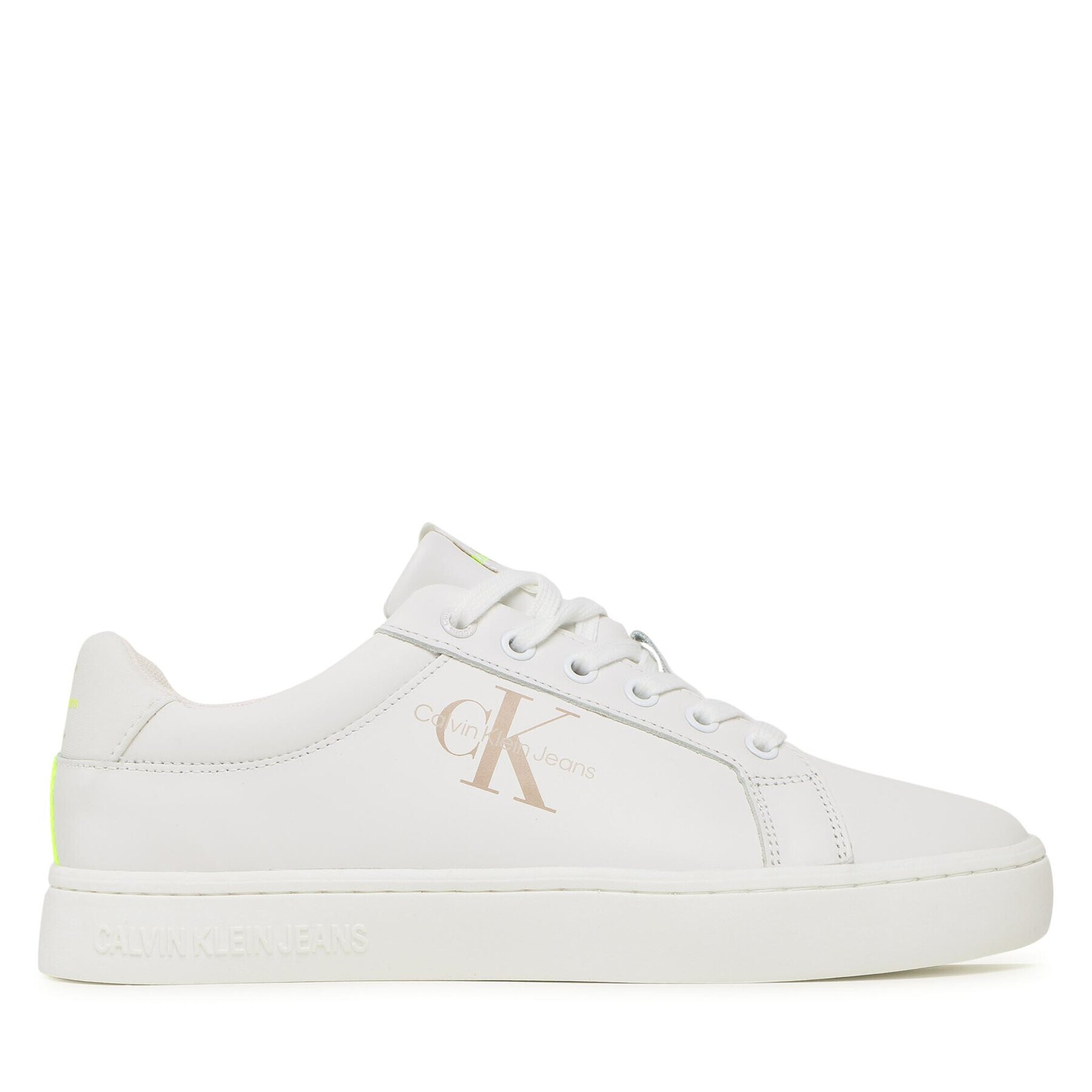 Calvin Klein Jeans Sneakers Classic Cupsole Fluo Contrast YM0YM00603 Alb - Pled.ro