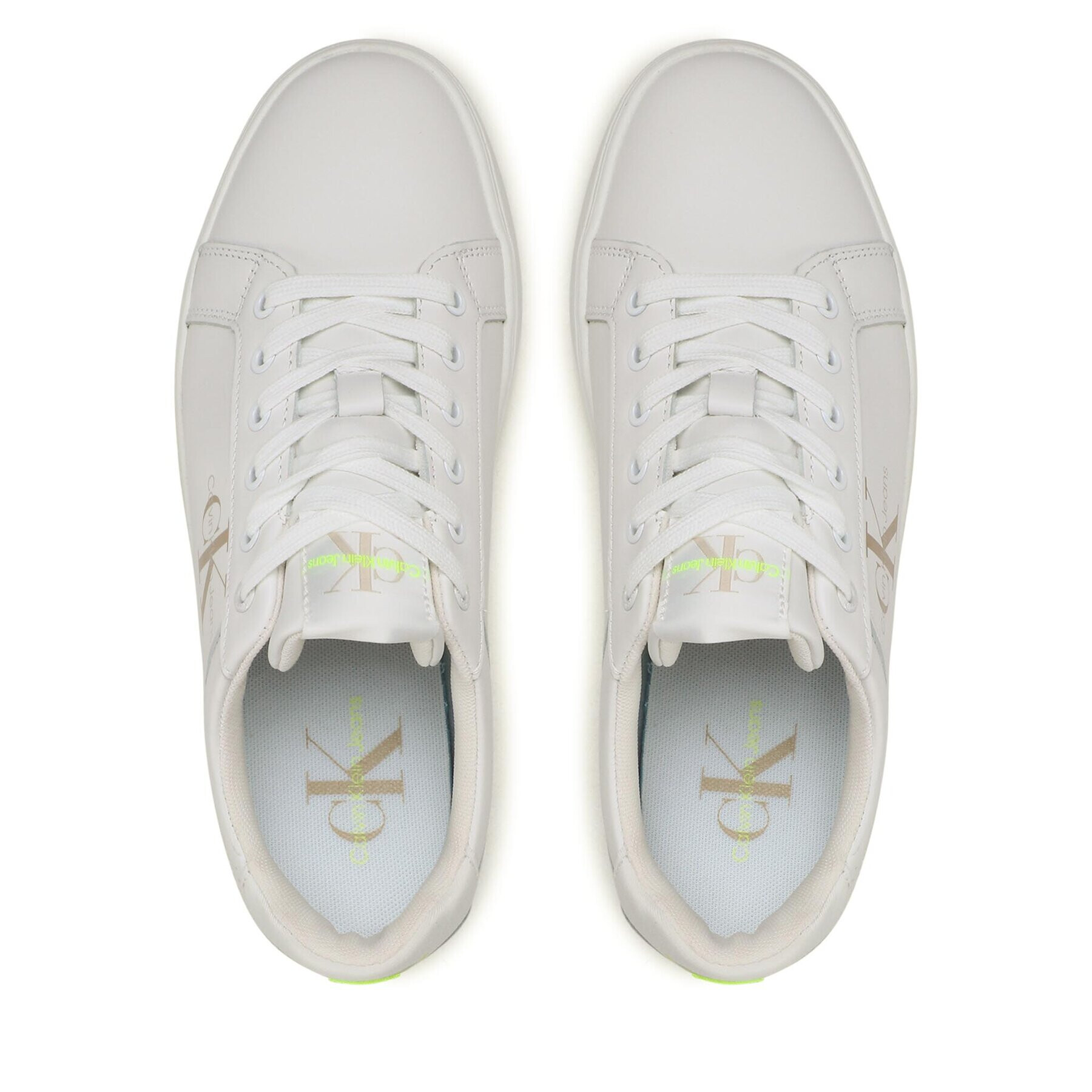 Calvin Klein Jeans Sneakers Classic Cupsole Fluo Contrast YM0YM00603 Alb - Pled.ro