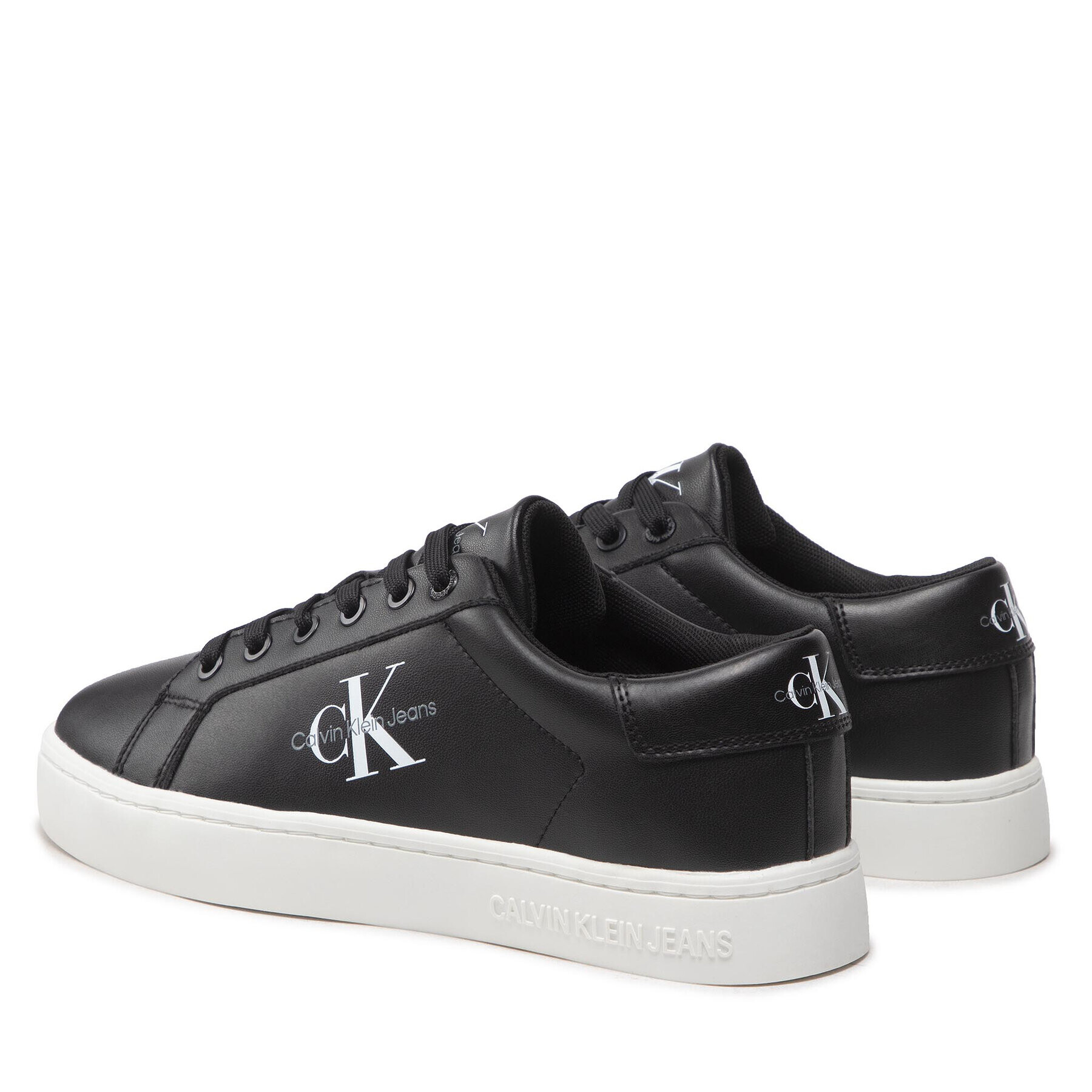 Calvin Klein Jeans Sneakers Classic Cupsole Laceup Low Lth YM0YM00491 Negru - Pled.ro