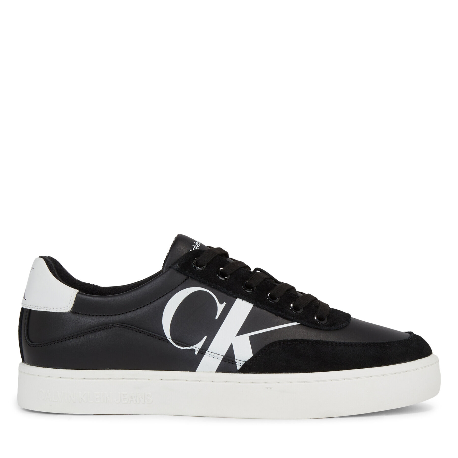 Calvin Klein Jeans Sneakers Classic Cupsole Laceup Mix Lth YM0YM00713 Negru - Pled.ro