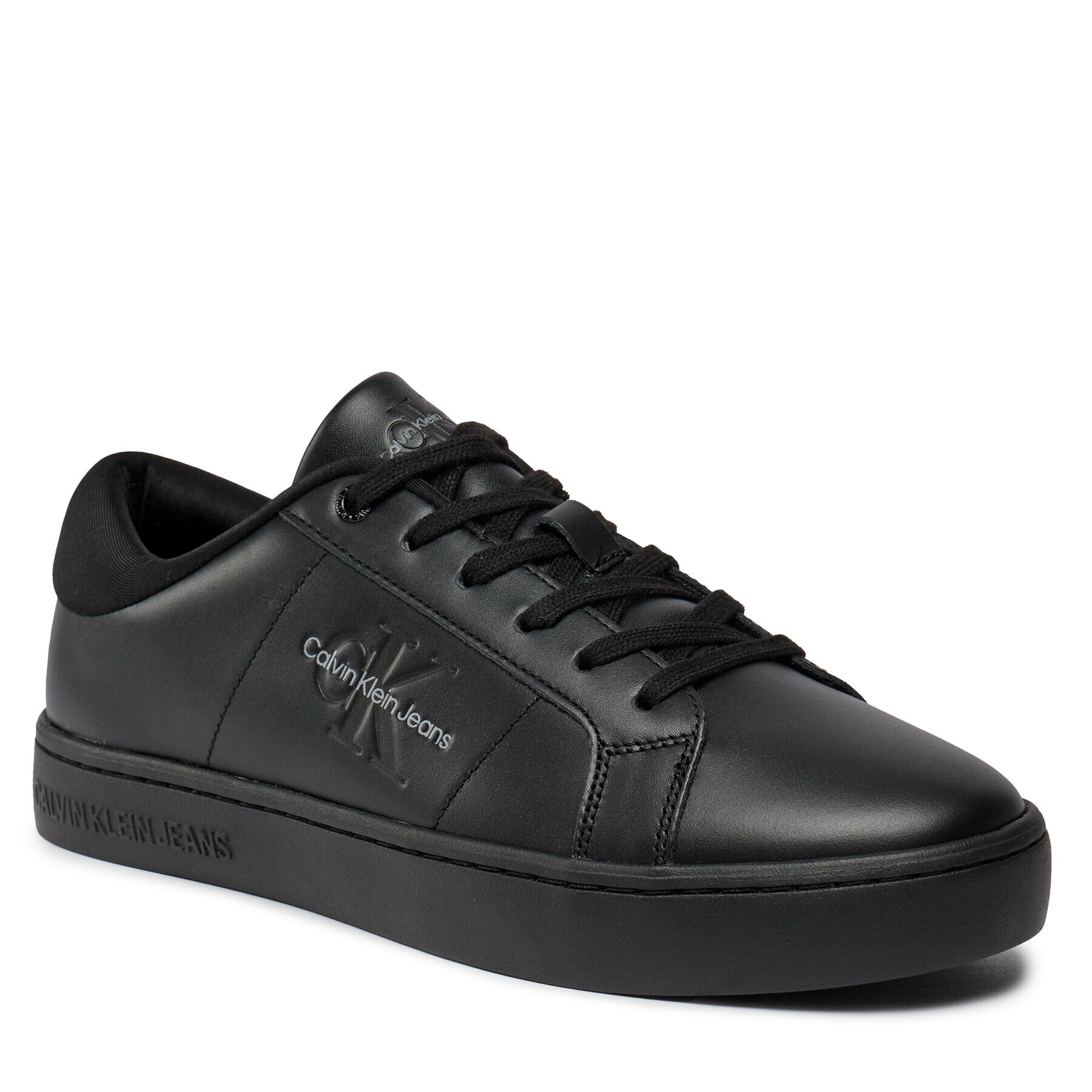 Calvin Klein Jeans Sneakers Classic Cupsole Low Laceup Lth YM0YM00864 Negru - Pled.ro