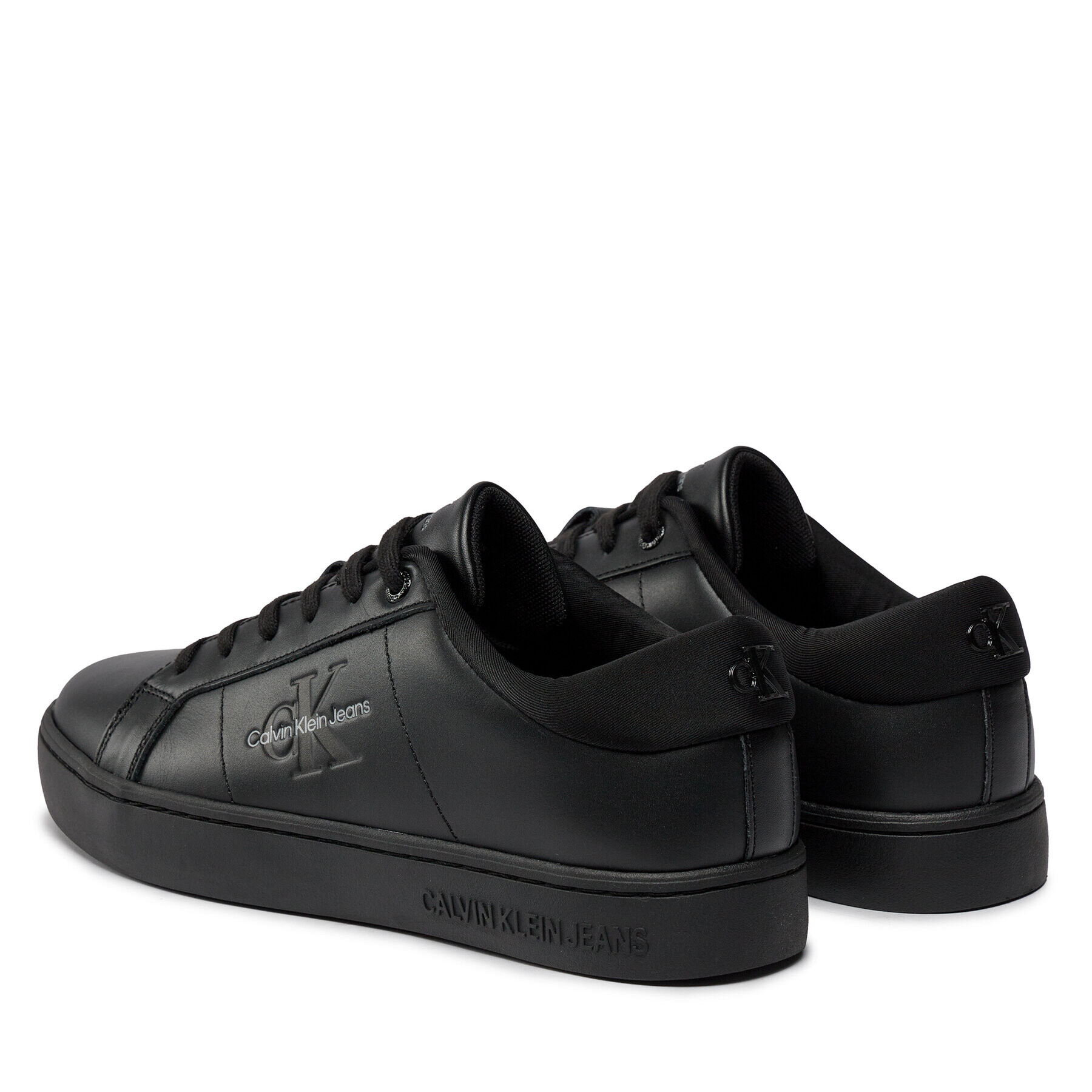 Calvin Klein Jeans Sneakers Classic Cupsole Low Laceup Lth YM0YM00864 Negru - Pled.ro