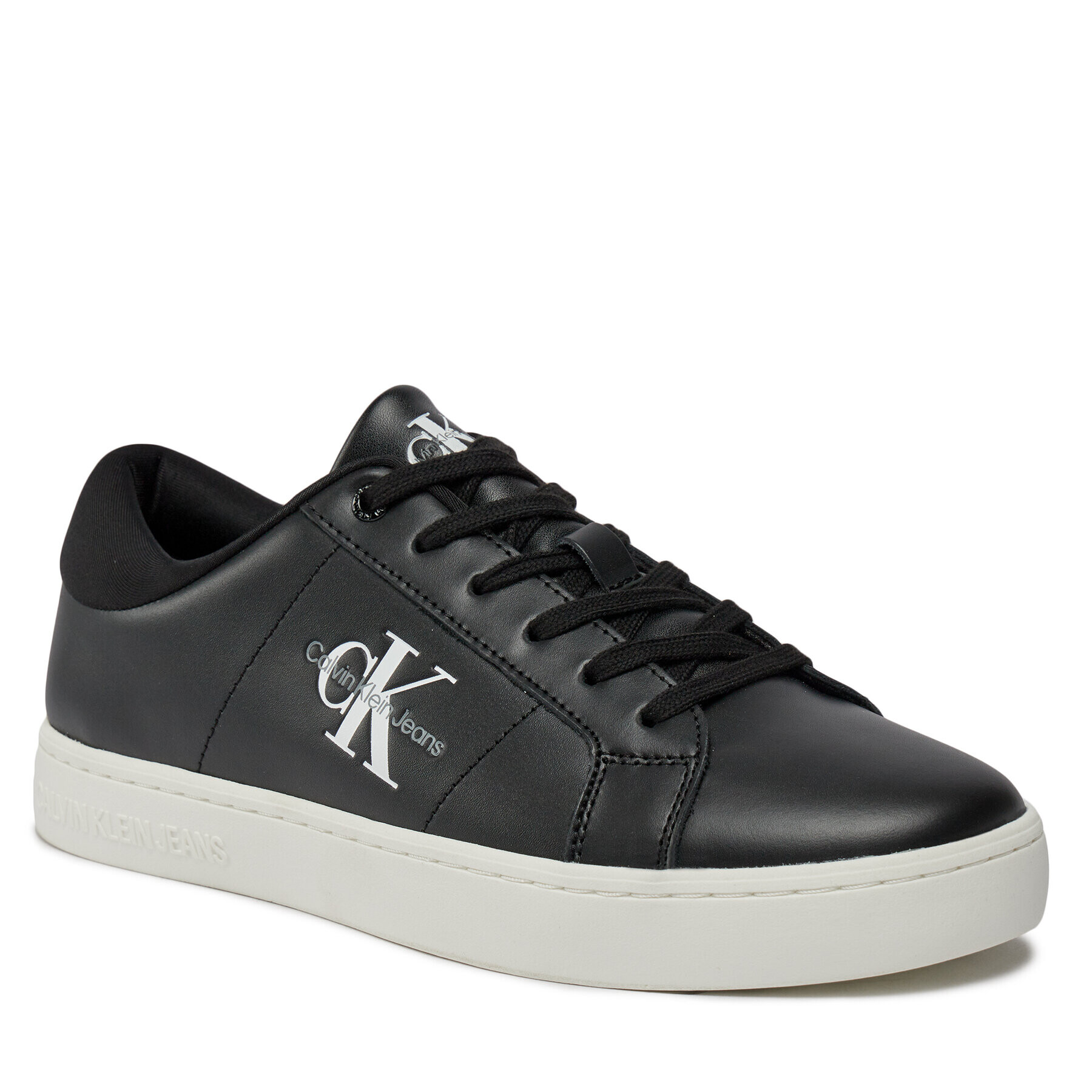 Calvin Klein Jeans Sneakers Classic Cupsole Low Laceup Lth YM0YM00864 Negru - Pled.ro