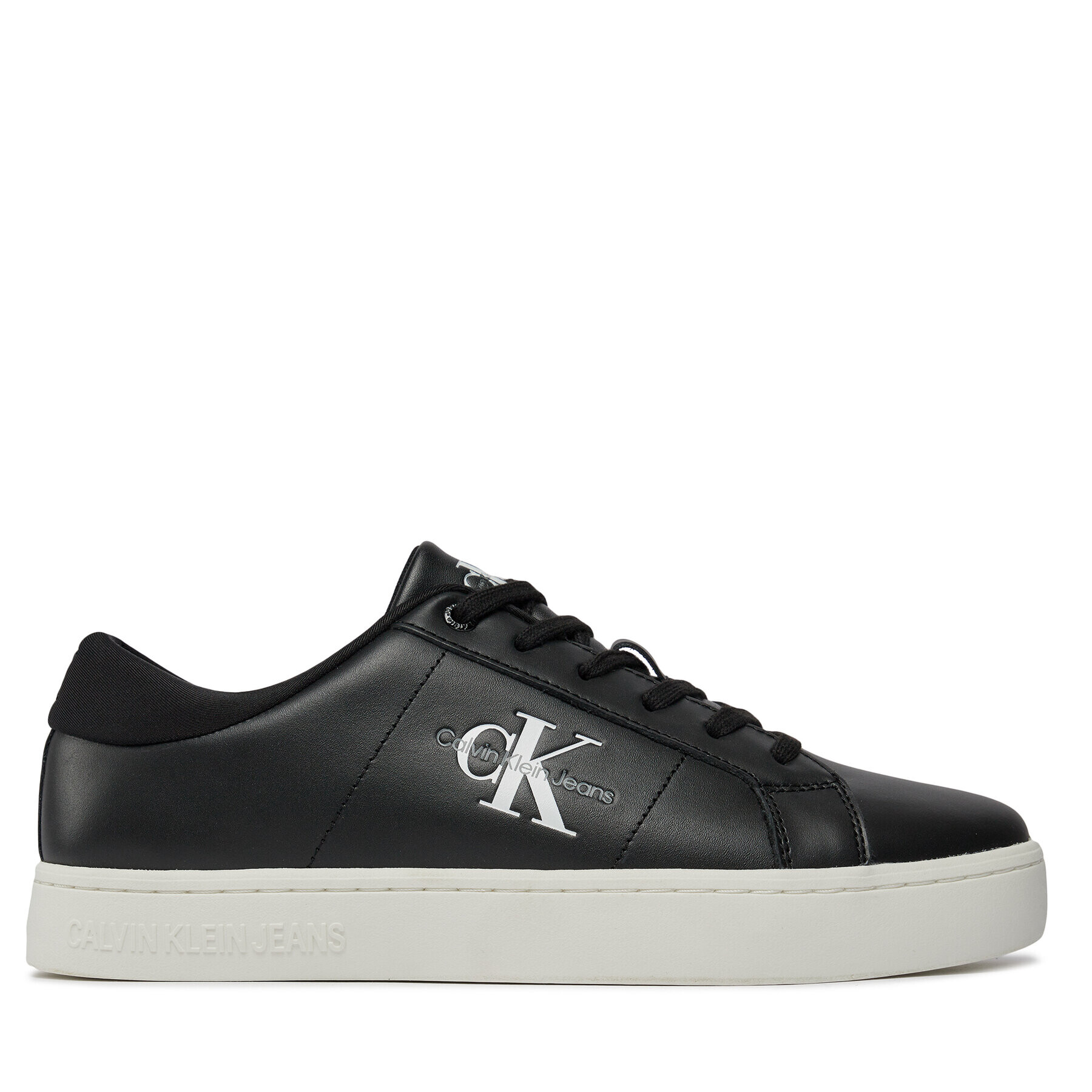 Calvin Klein Jeans Sneakers Classic Cupsole Low Laceup Lth YM0YM00864 Negru - Pled.ro