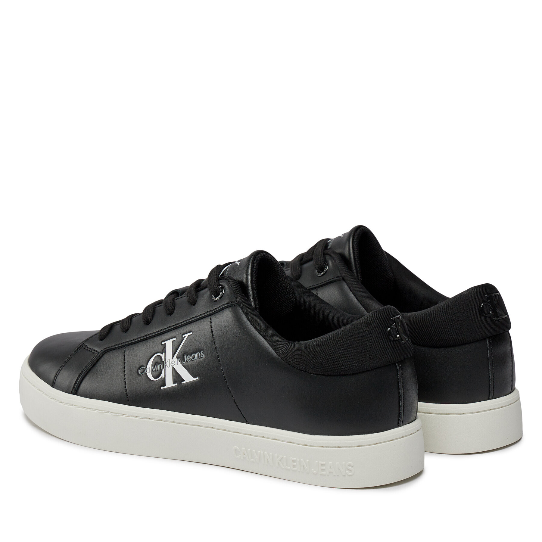 Calvin Klein Jeans Sneakers Classic Cupsole Low Laceup Lth YM0YM00864 Negru - Pled.ro