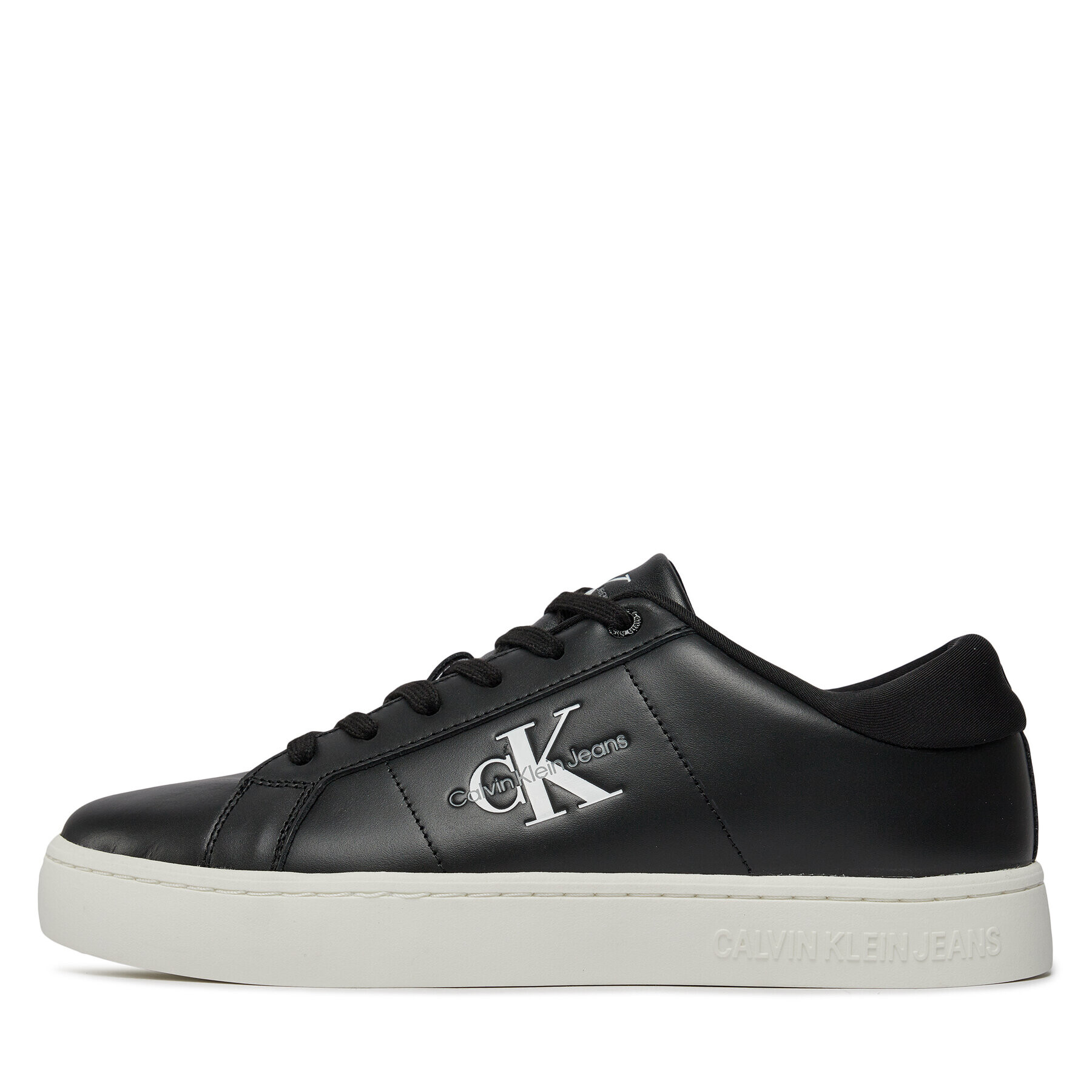 Calvin Klein Jeans Sneakers Classic Cupsole Low Laceup Lth YM0YM00864 Negru - Pled.ro