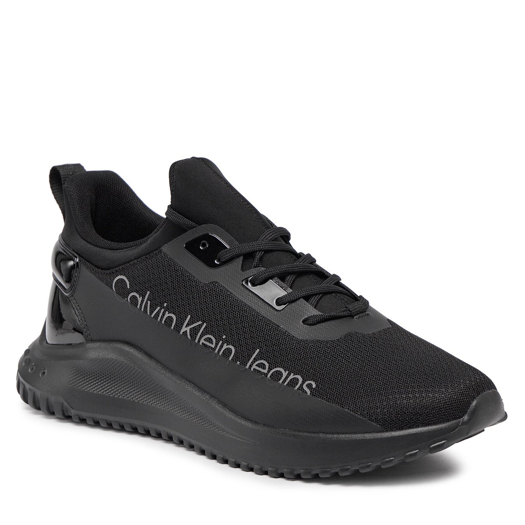 Calvin Klein Jeans Sneakers Eva Run Slipon Lace Mix In Lum YM0YM00870 Negru - Pled.ro