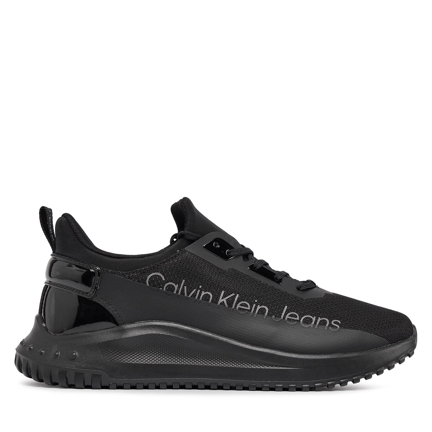 Calvin Klein Jeans Sneakers Eva Run Slipon Lace Mix In Lum YM0YM00870 Negru - Pled.ro