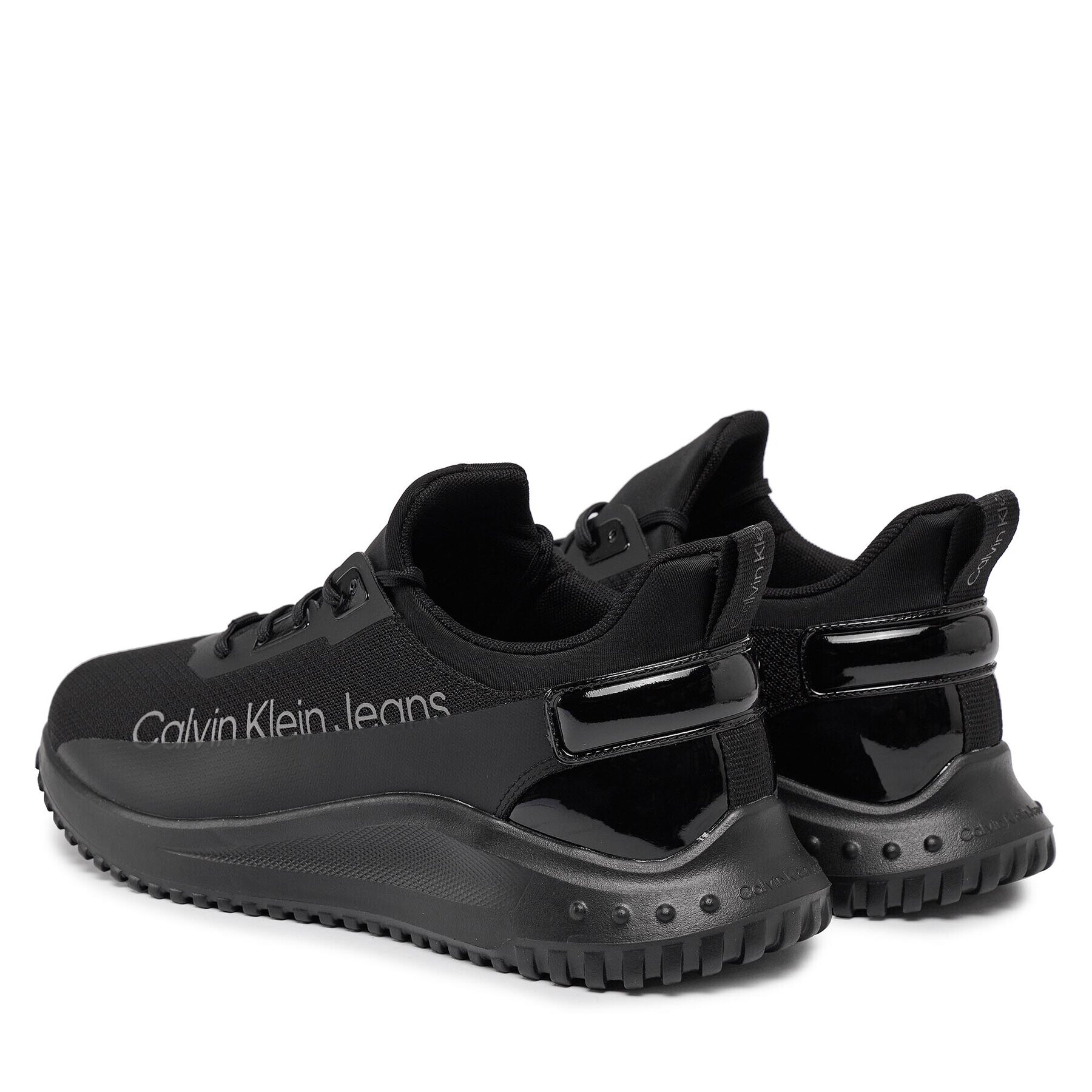 Calvin Klein Jeans Sneakers Eva Run Slipon Lace Mix In Lum YM0YM00870 Negru - Pled.ro