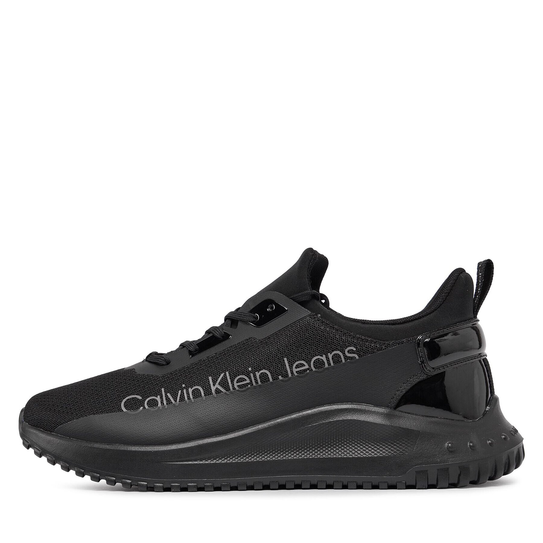 Calvin Klein Jeans Sneakers Eva Run Slipon Lace Mix In Lum YM0YM00870 Negru - Pled.ro