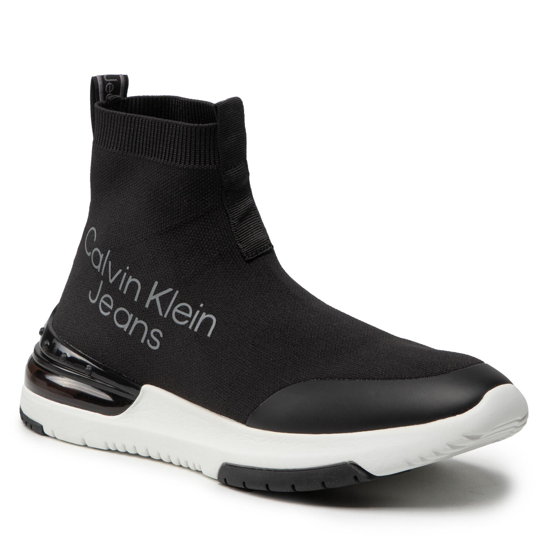 Calvin Klein Jeans Sneakers New Sporty Runner Comfair Sock YM0YM00388 Negru - Pled.ro