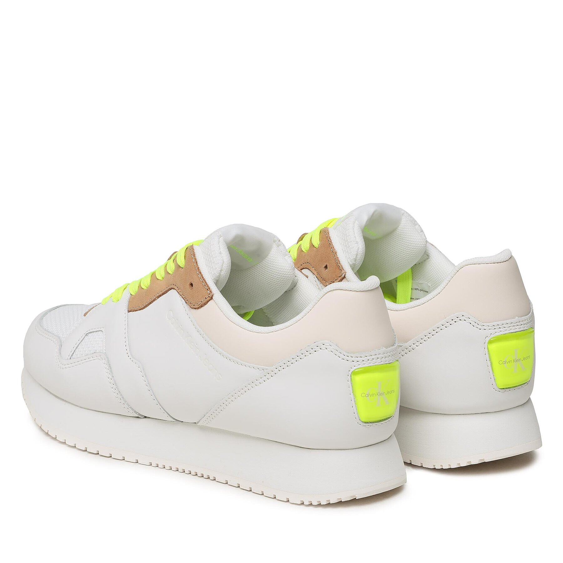 Calvin Klein Jeans Sneakers Retro Runner Fluo Contrast YM0YM00619 Alb - Pled.ro