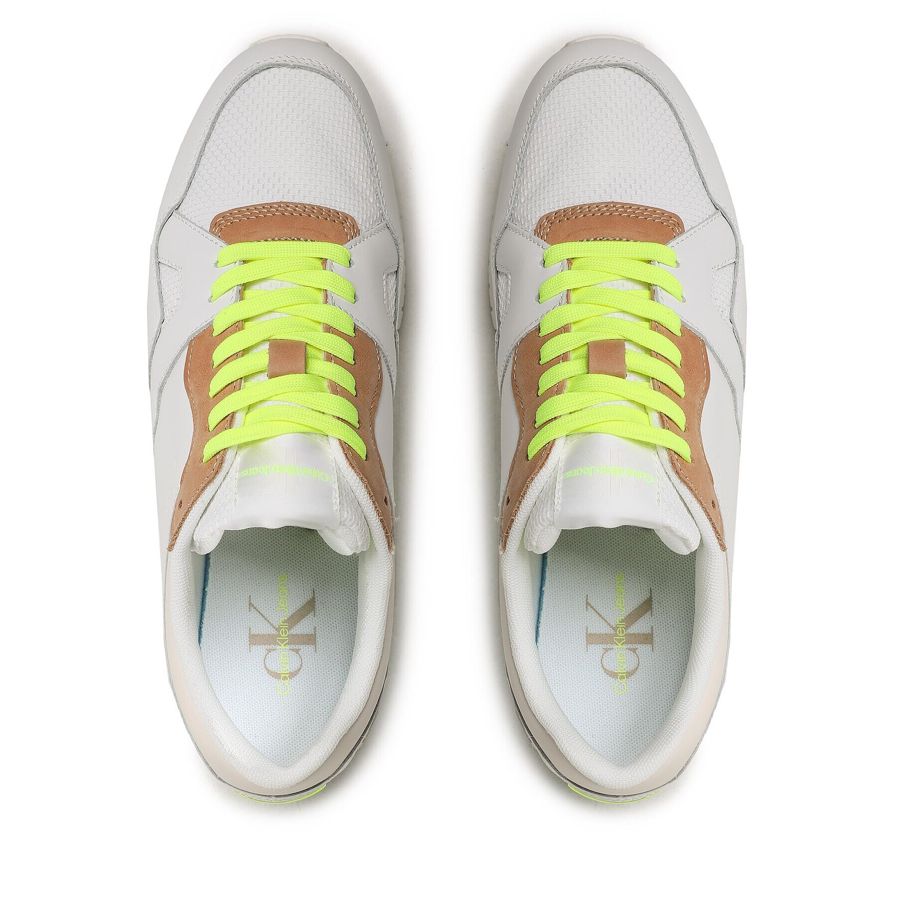 Calvin Klein Jeans Sneakers Retro Runner Fluo Contrast YM0YM00619 Alb - Pled.ro