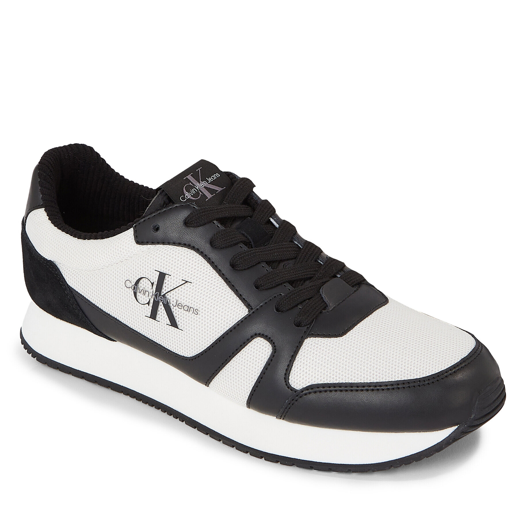 Calvin Klein Jeans Sneakers Retro Runner Low Lace Up Cut Out YM0YM00816 Negru - Pled.ro