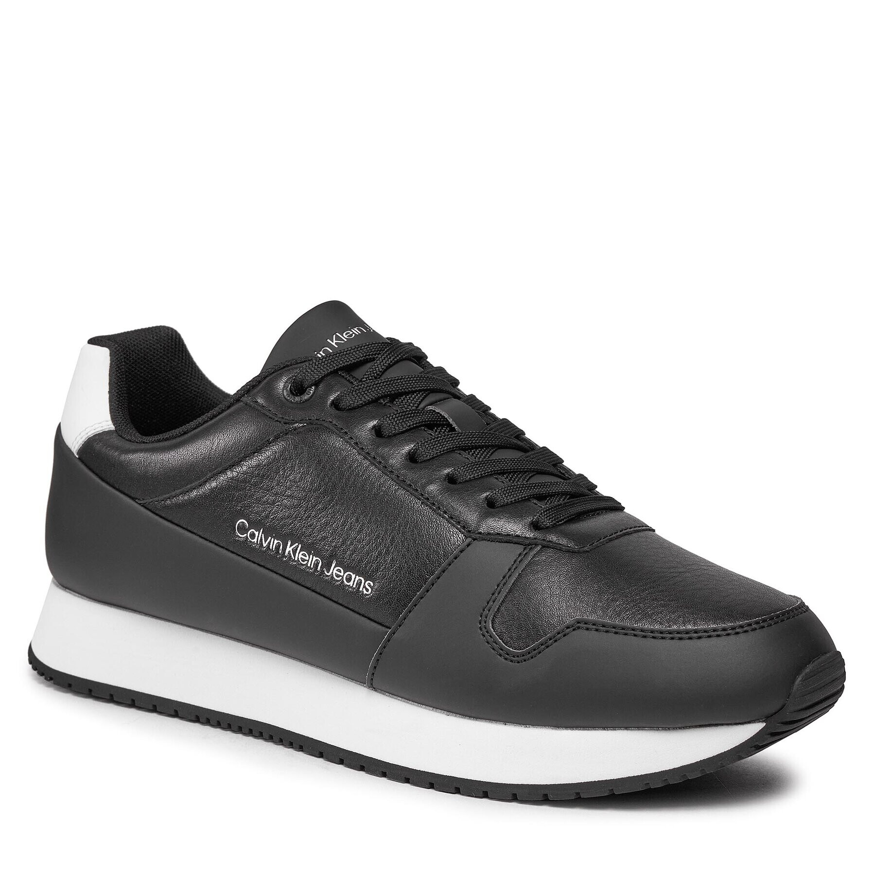 Calvin Klein Jeans Sneakers Retro Runner Low Lth In Sat YM0YM00863 Negru - Pled.ro