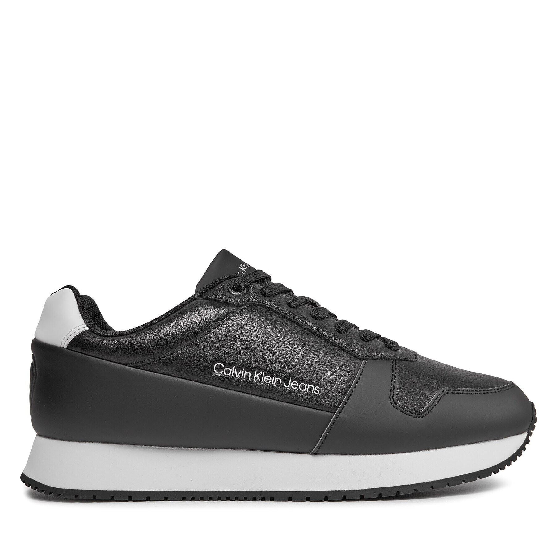 Calvin Klein Jeans Sneakers Retro Runner Low Lth In Sat YM0YM00863 Negru - Pled.ro